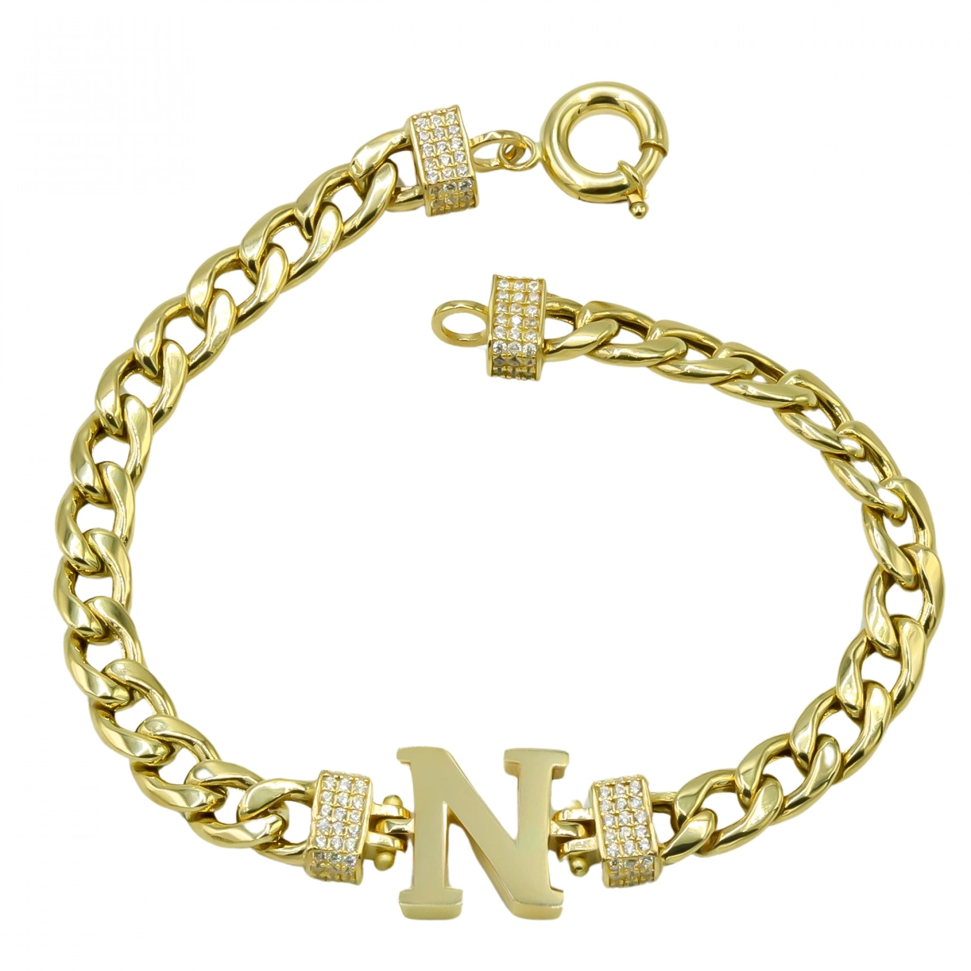 N Harfli 14 Ayar Altın Bileklik