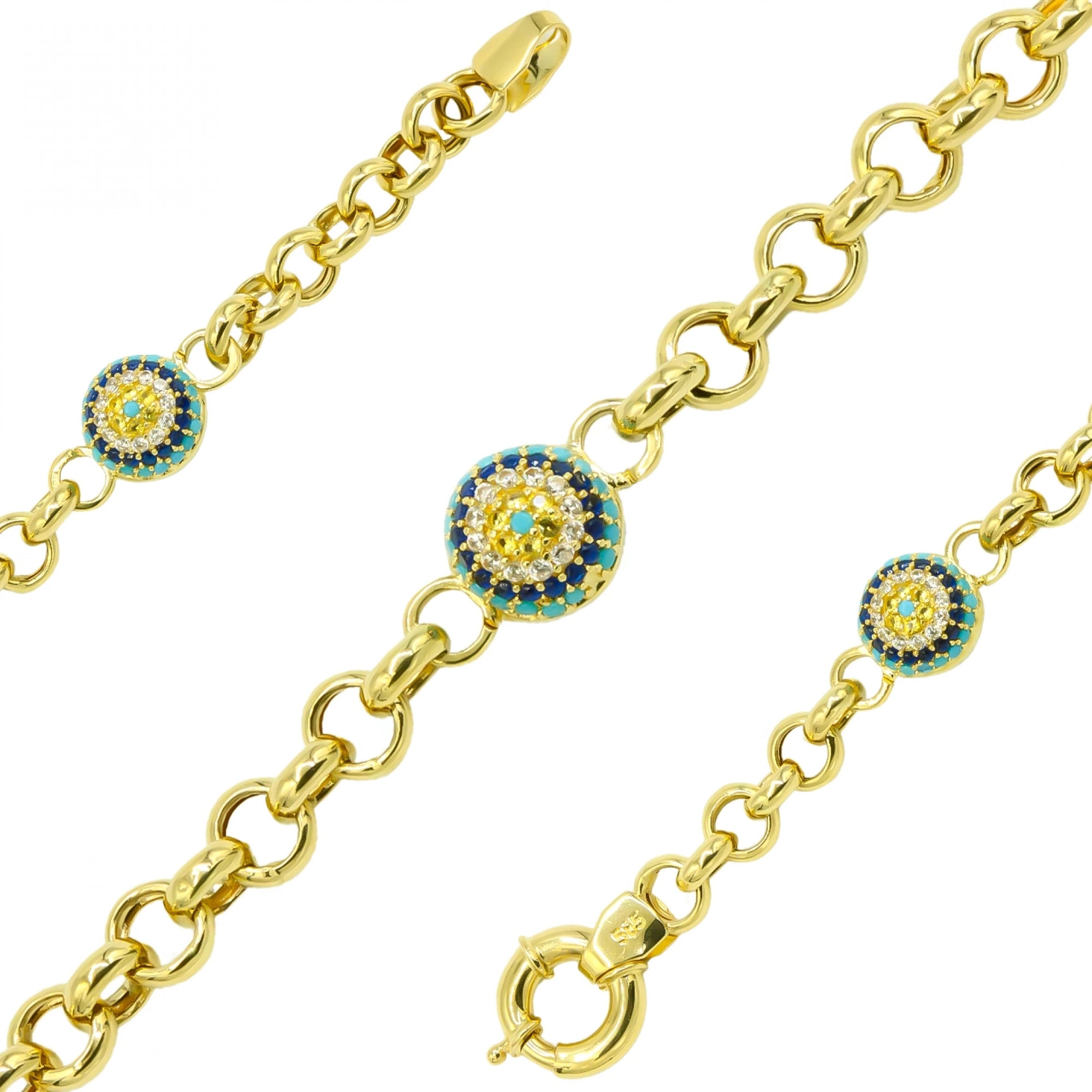 Nazar Boncuk Tasarımlı 14 Ayar Altın Bileklik