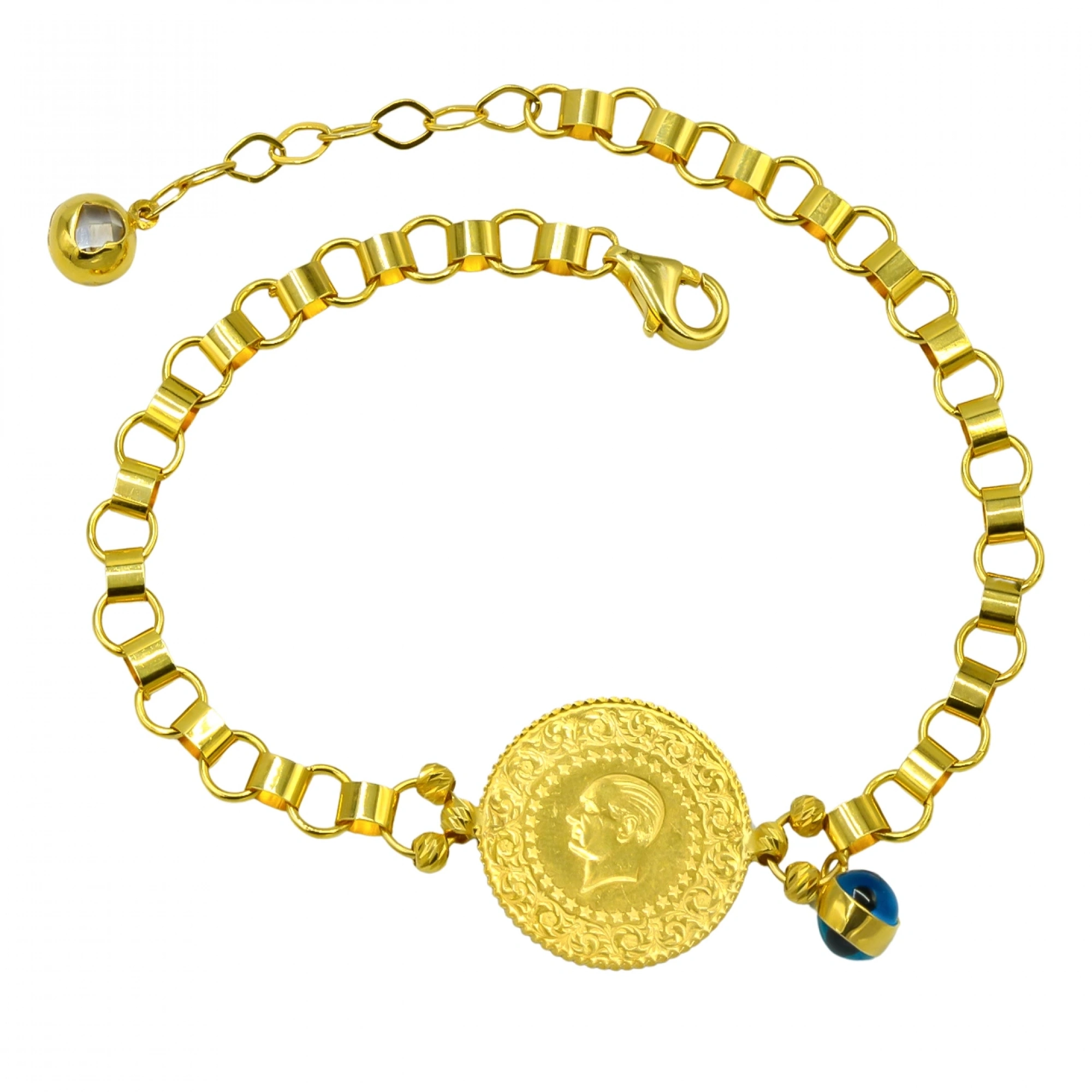 Nazar Boncuklu 14 Ayar Altın Bileklik