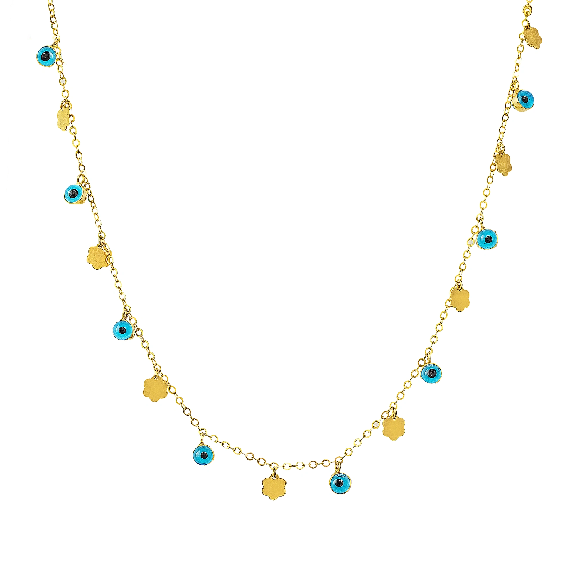 Nazar Boncuklu 14 Ayar Altın Kolye