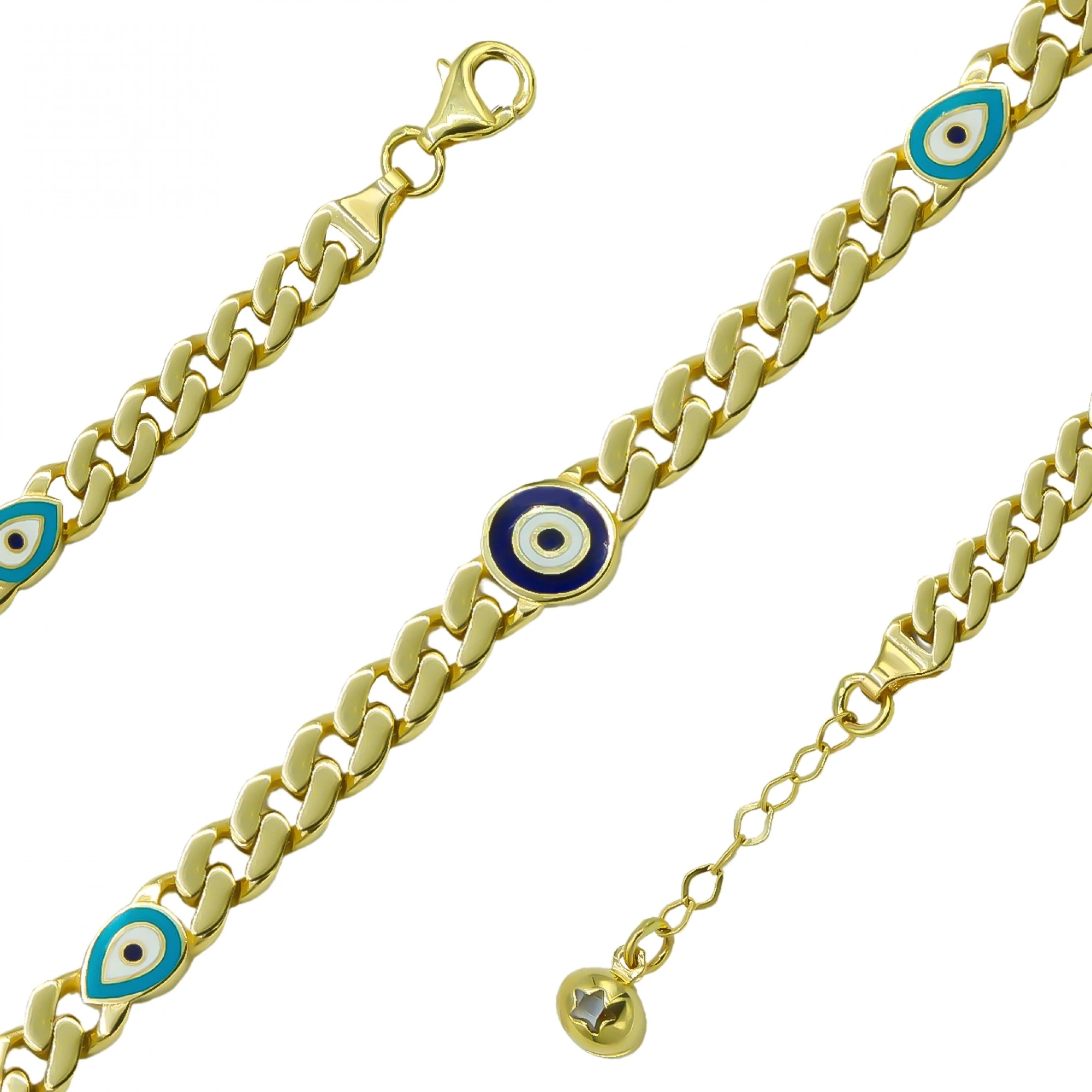 Nazar Boncuklu Çocuk Gurmet 14 Ayar Altın Bileklik