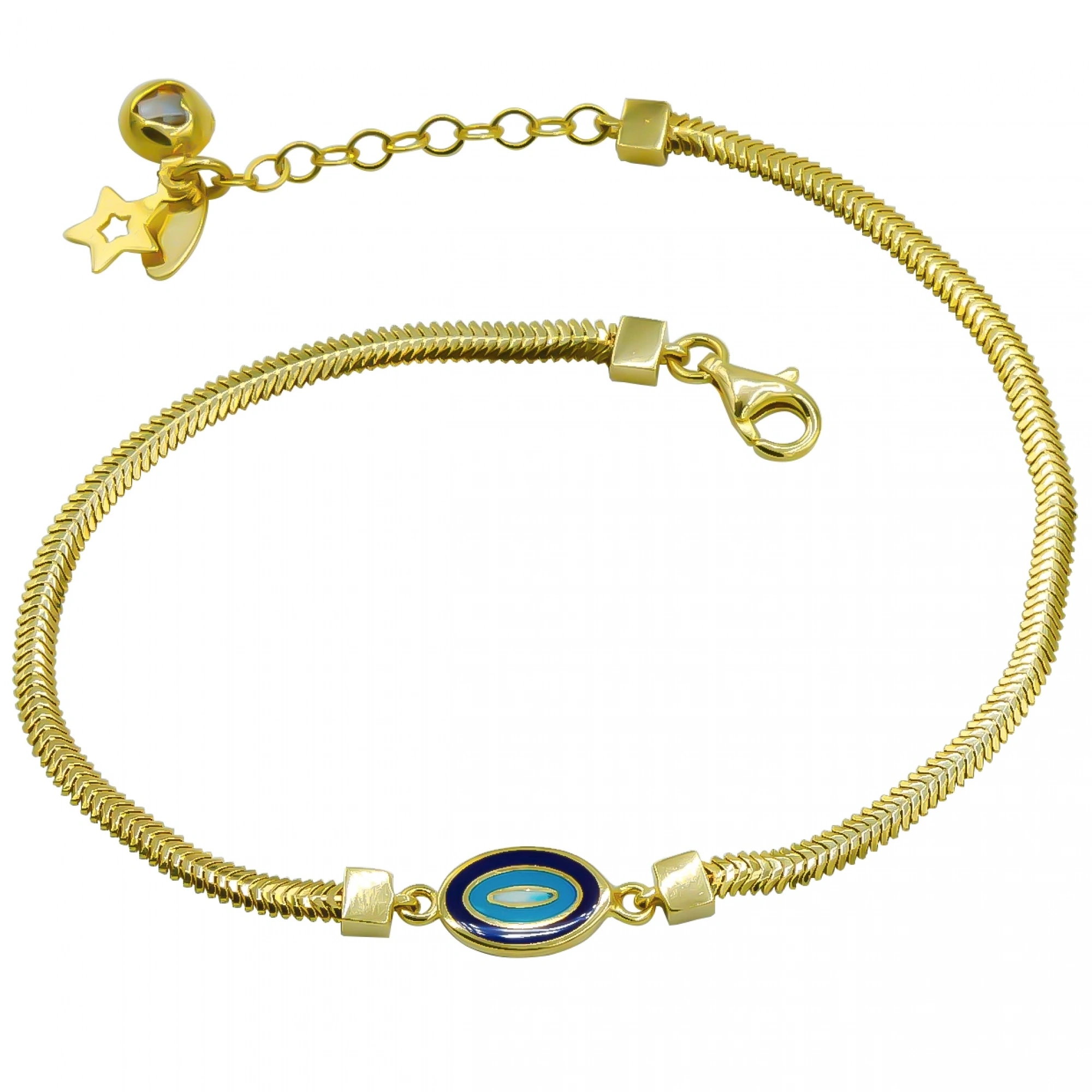 Nazar Figürlü 8 Ayar Altın Bileklik