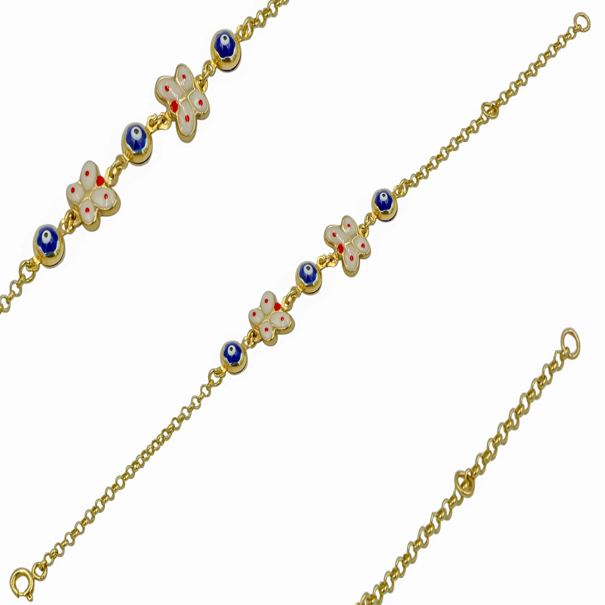 Nazar Kelebekli 14 Ayar Altın Çocuk Künyesi