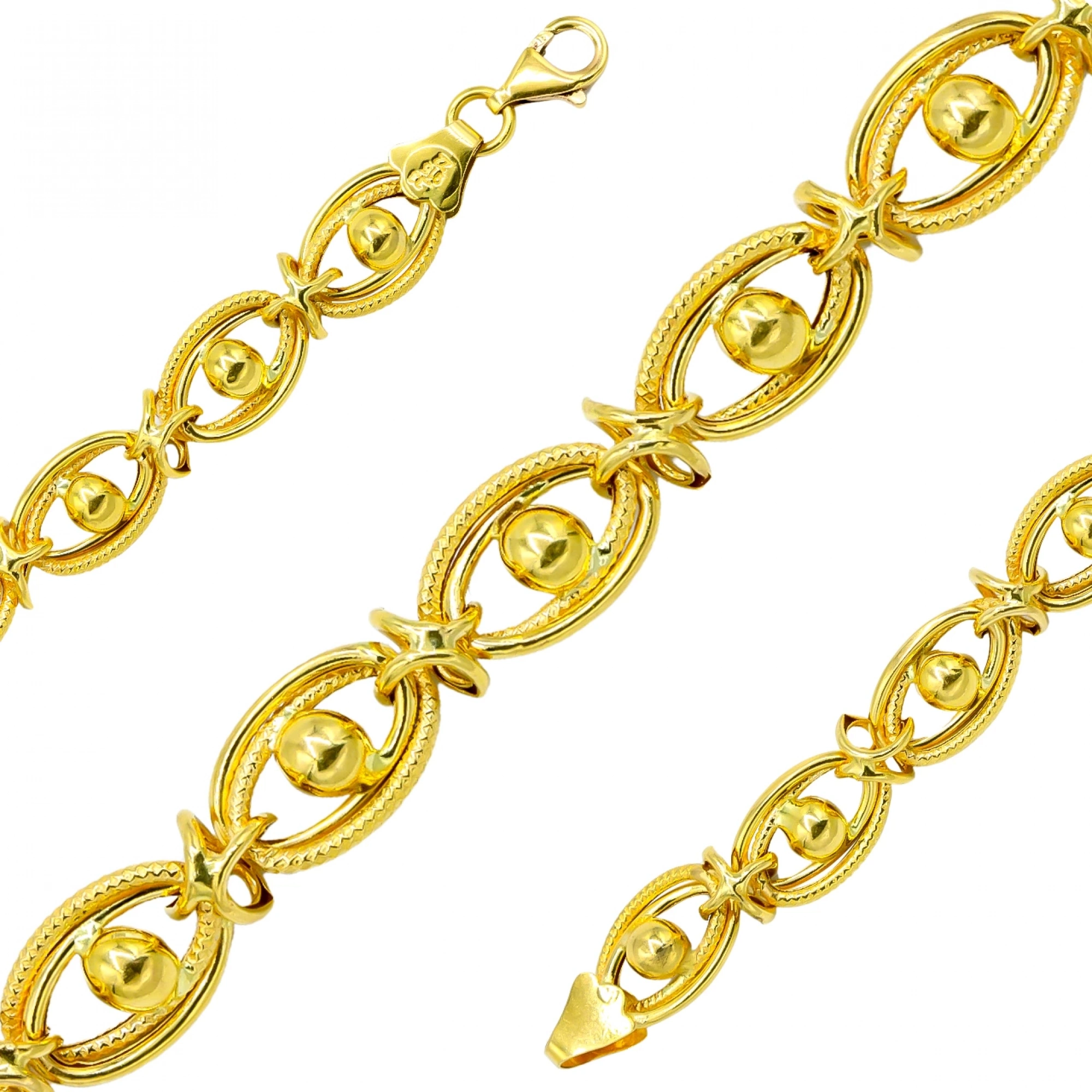 Oval Gözlü 22 Ayar Altın Bileklik