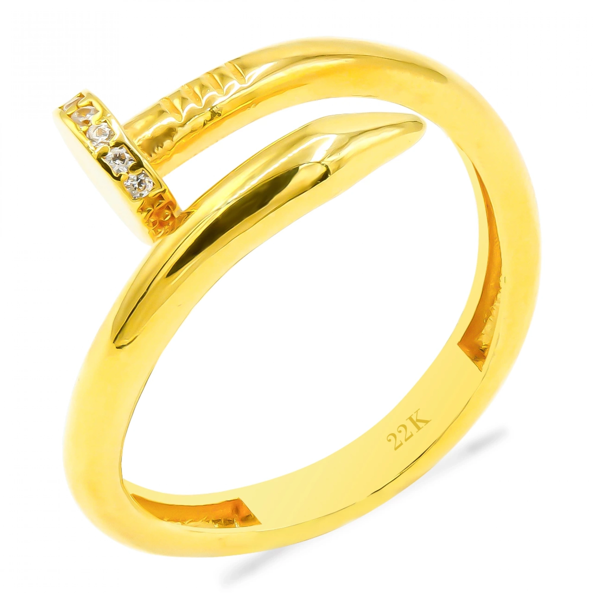 Çivi Desen 22 Ayar Altın Yüzük