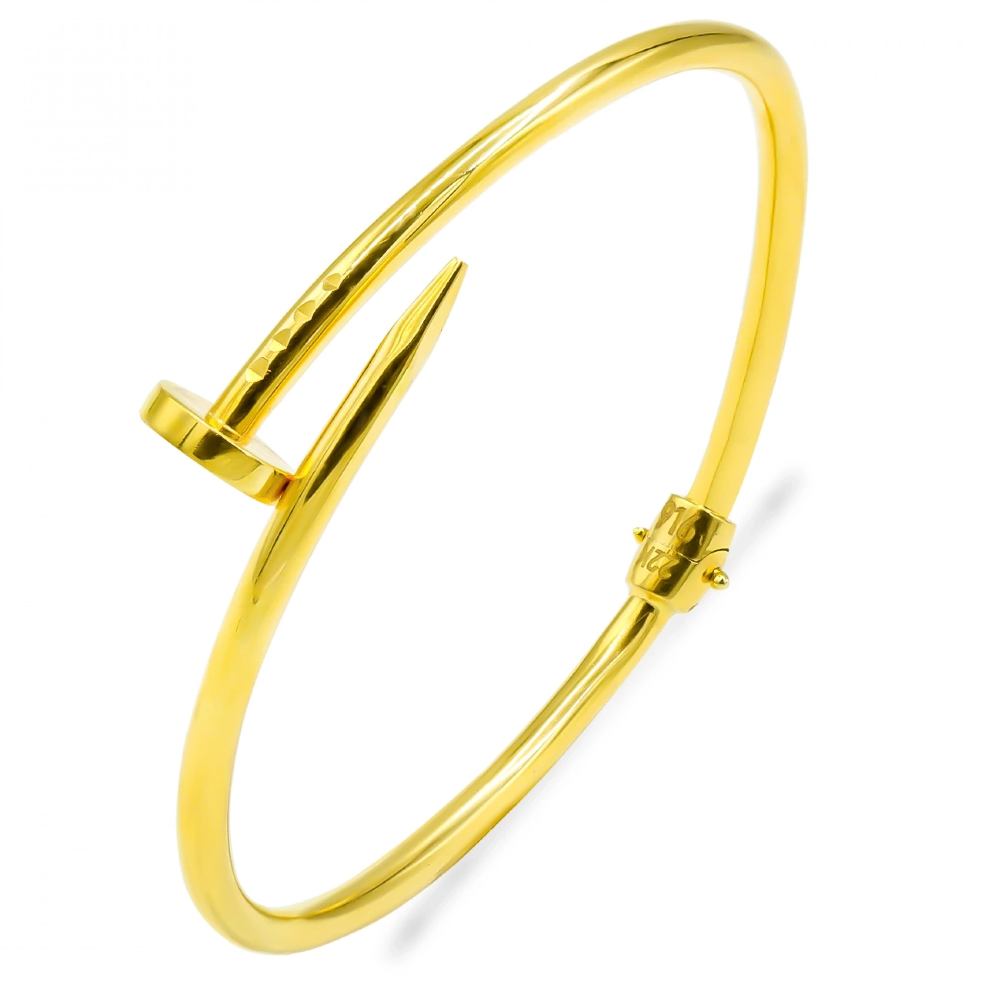 Çivi Tasarımlı 22 Ayar Kelepçe Bilezik