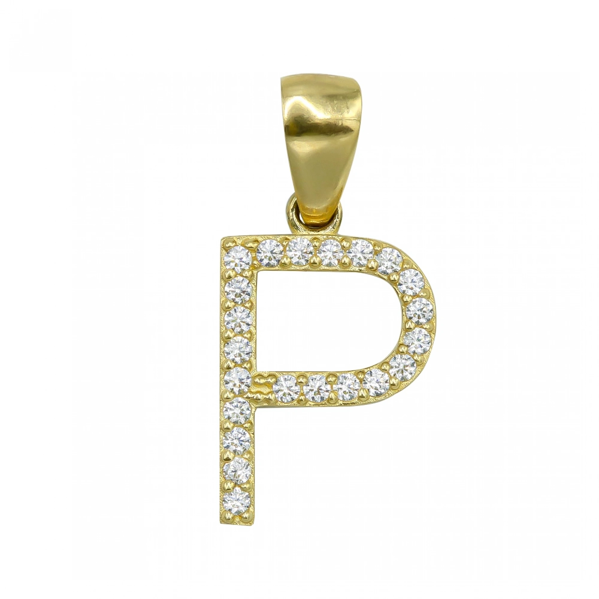 P Harfi 14 Ayar Altın Kolye Ucu