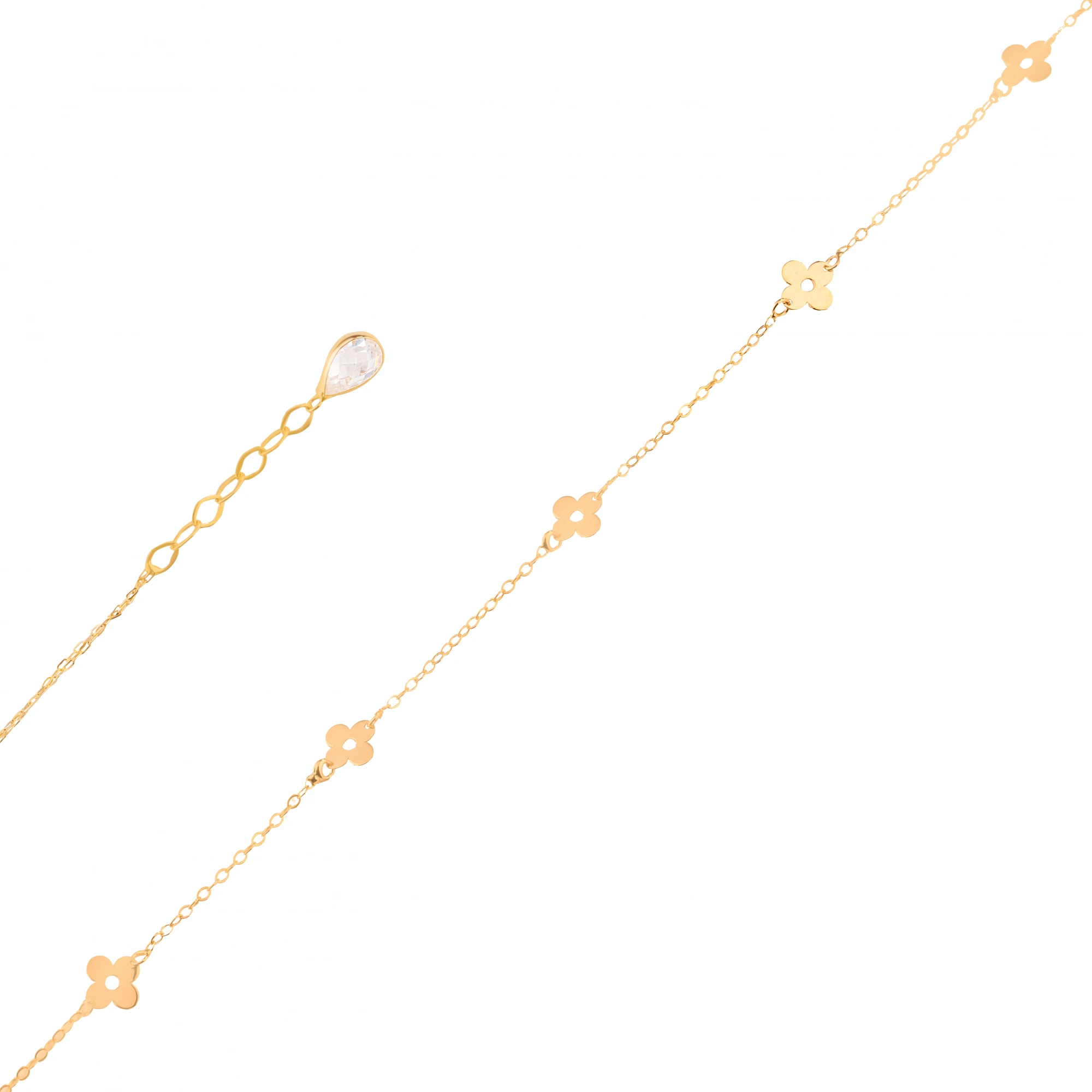 Papatya Figürlü 14 Ayar Altın Bileklik