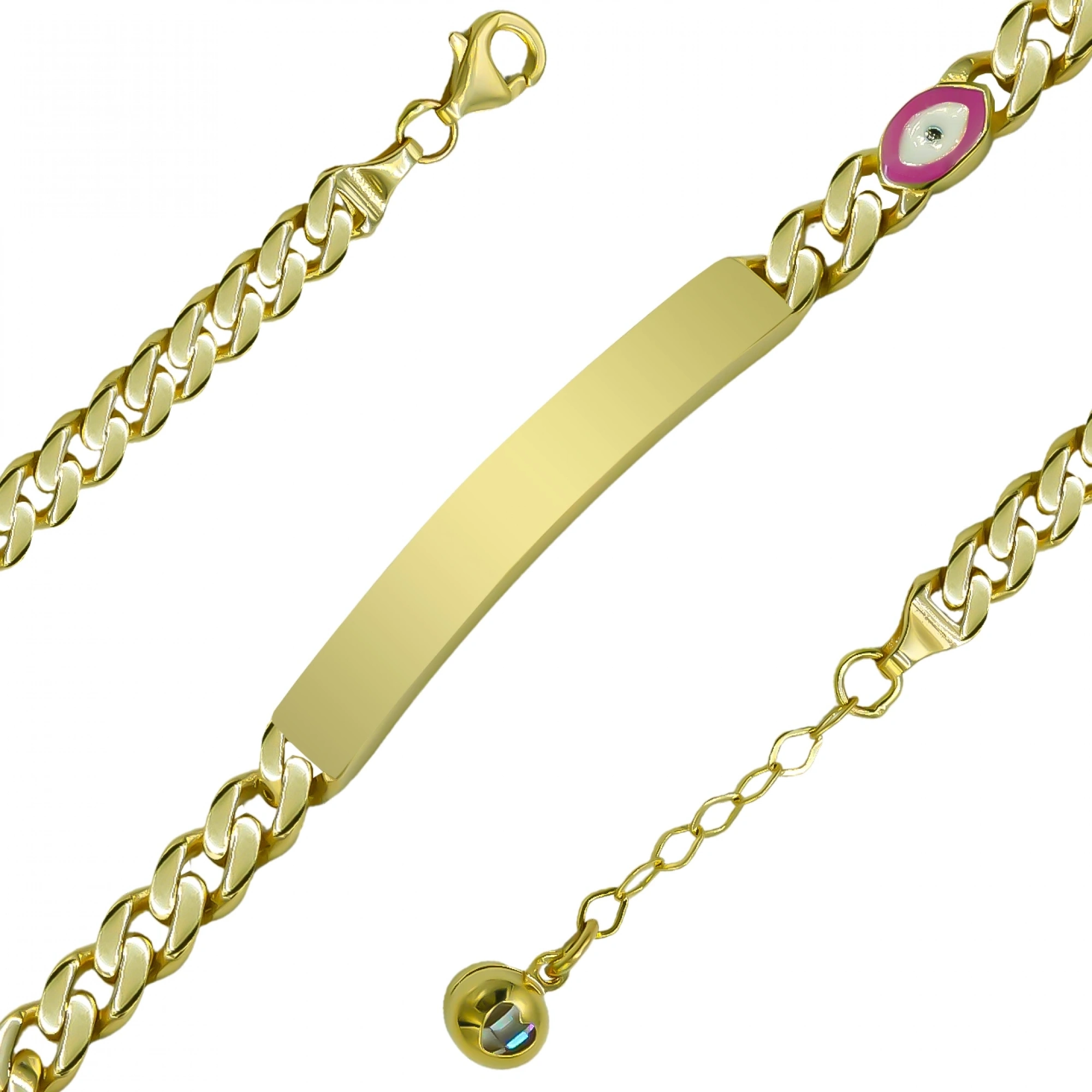 Pembe Gözlü Gurmet 14 Ayar Altın Bileklik