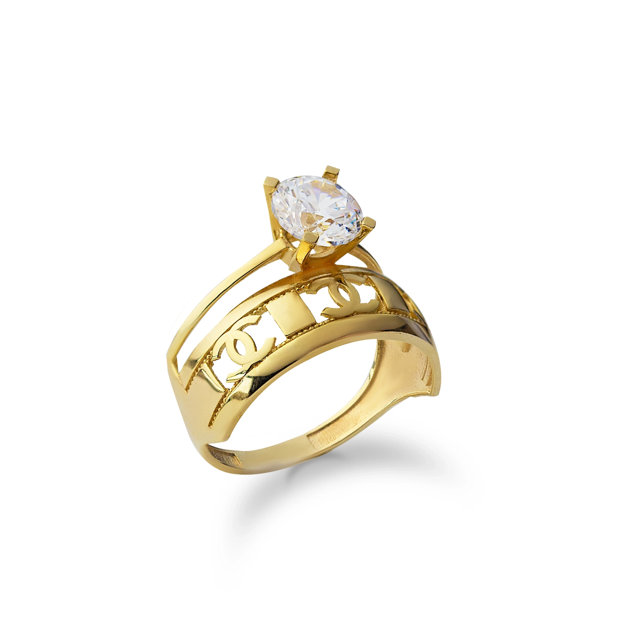 Tektaş Chanell Kesim 8 Ayar Altın Yüzük