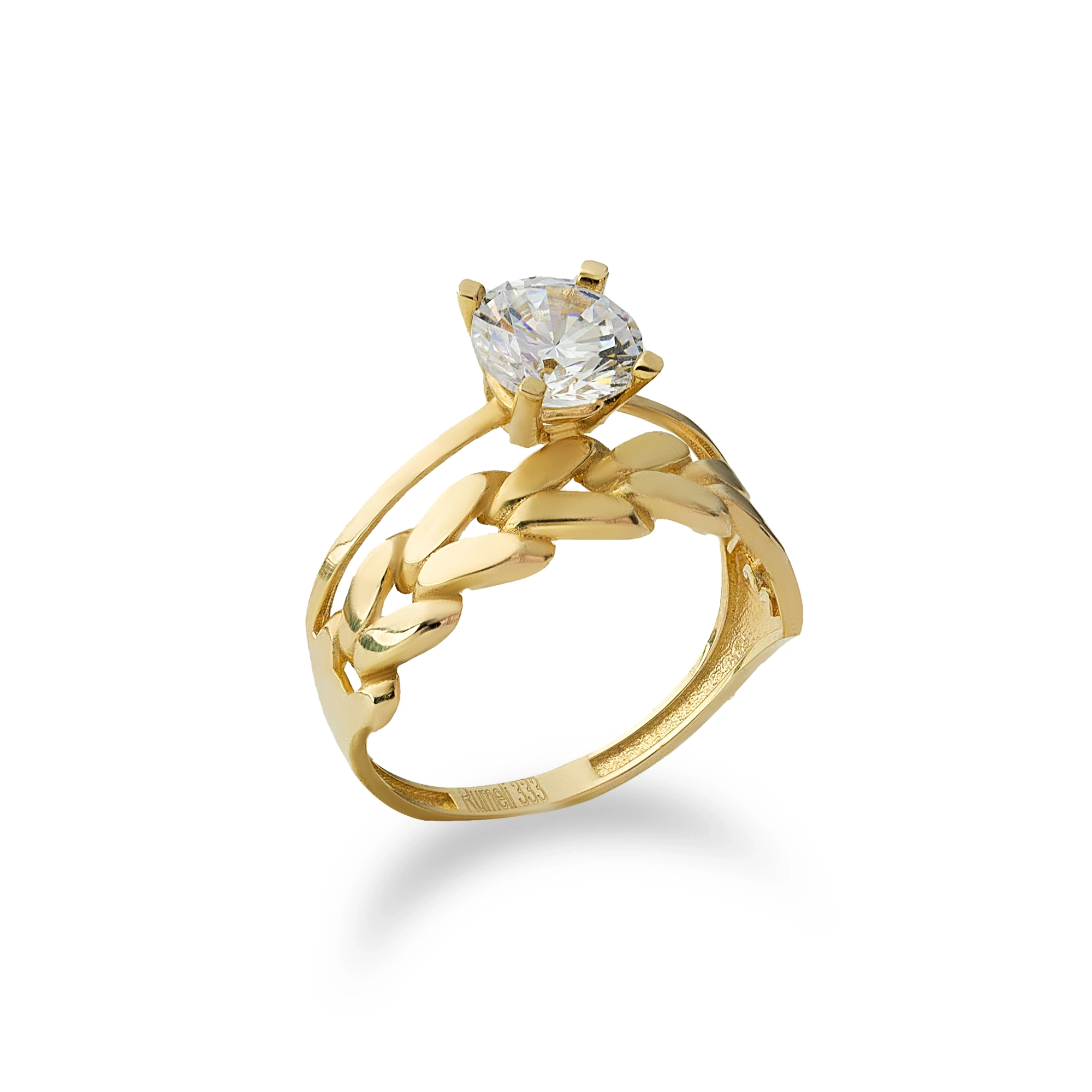 Tektaş Kelebek Kesim 8 Ayar Altın Yüzük