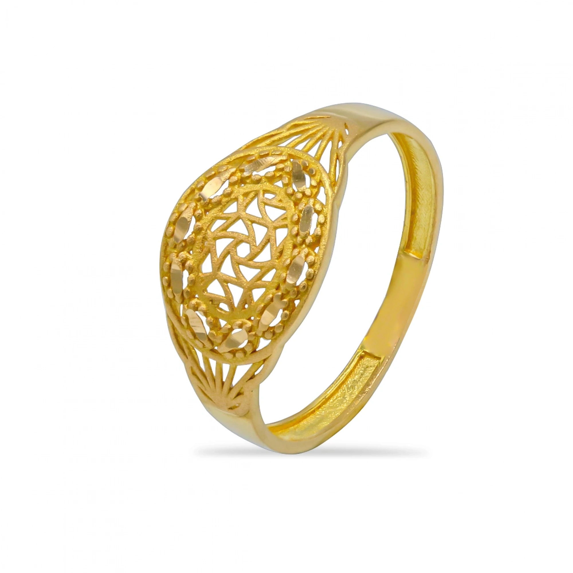 Pul Desenli 22 Ayar Altın Yüzük