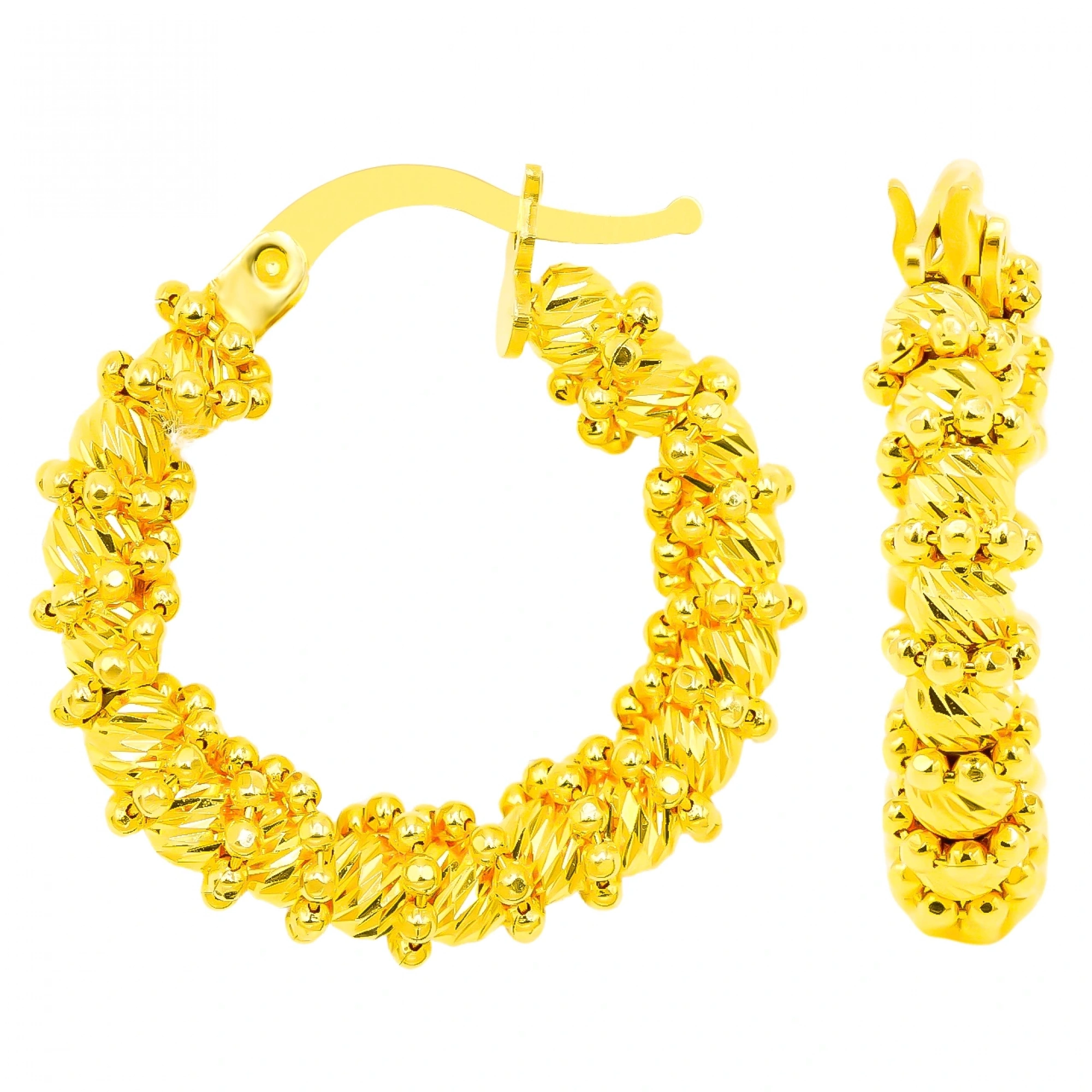 Dorika Halka 14 Ayar Altın Küpe