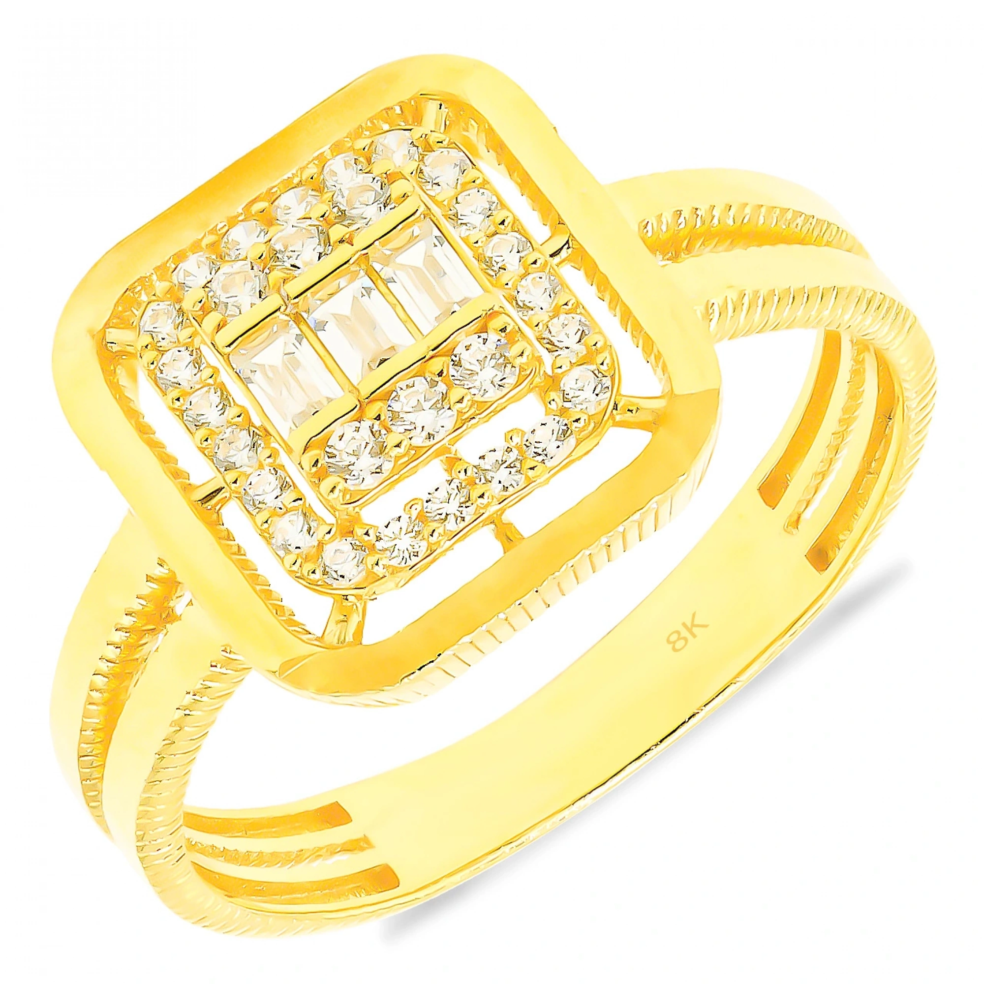 Baget Taşlı 8 Ayar Altın Yüzük