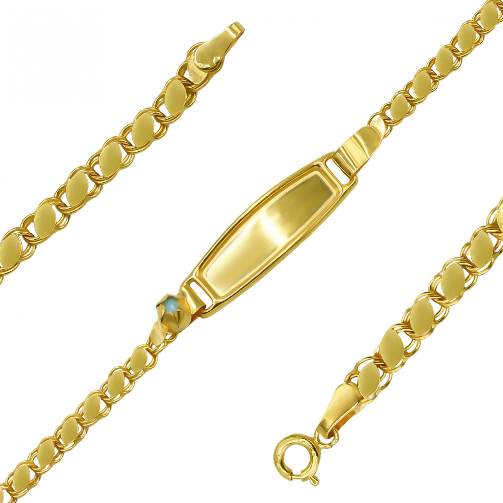 Pullu Plaka Zincir 22 Ayar Altın Bileklik