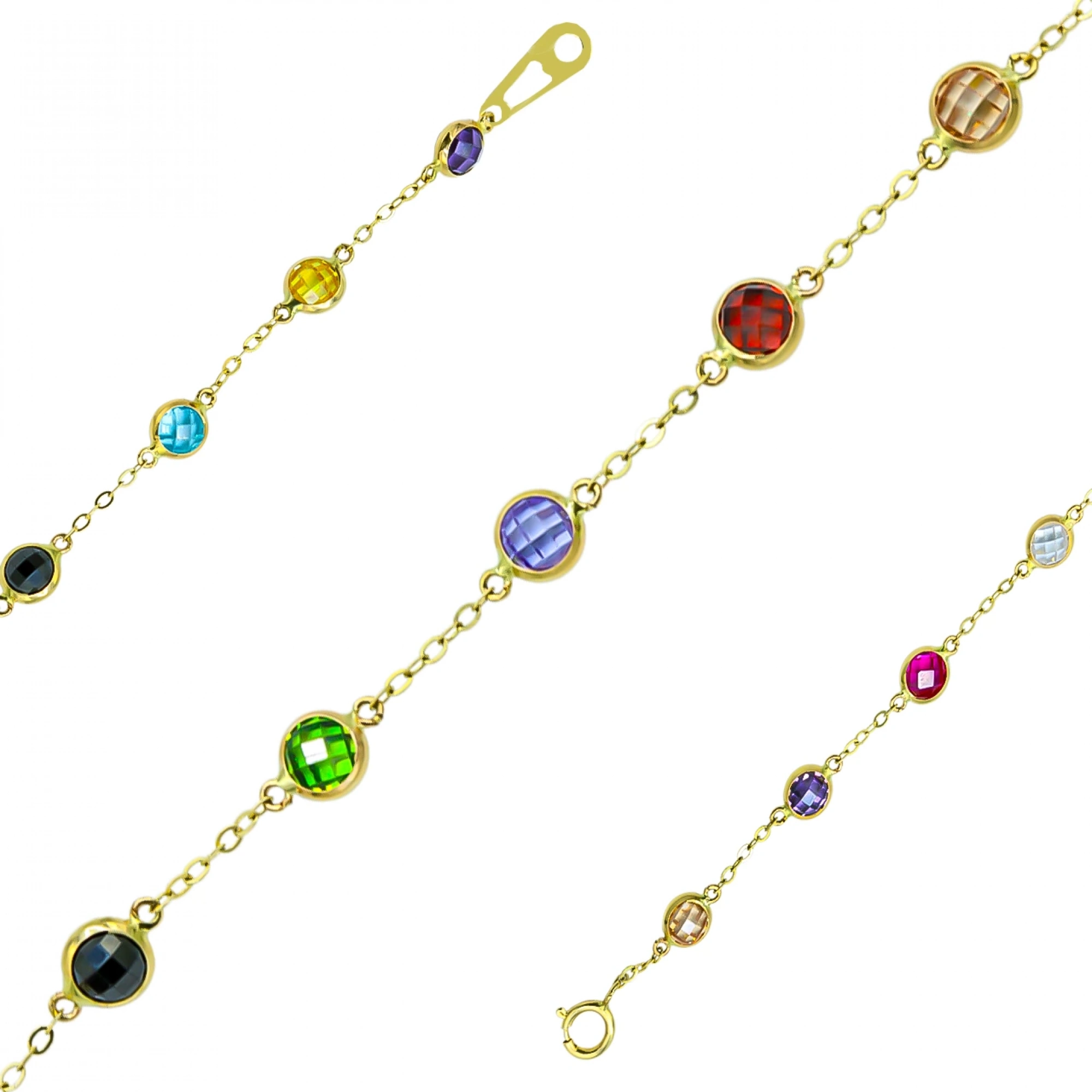 Renkli Toplu 14 Ayar Altın Bileklik