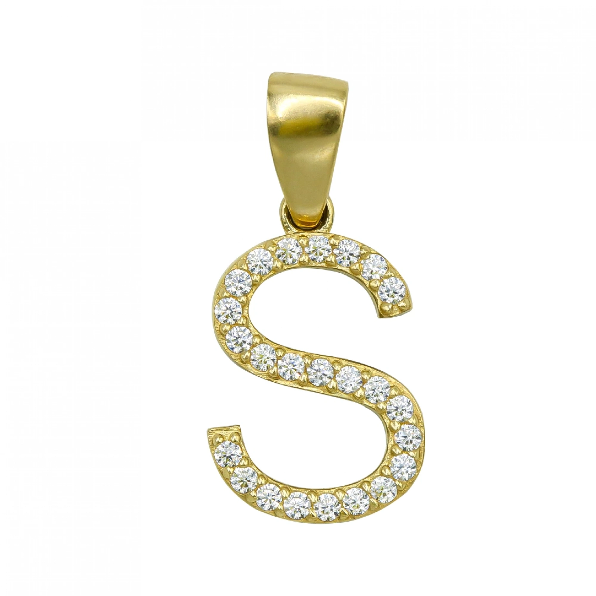 S Harfi 14 Ayar Altın Kolye Ucu