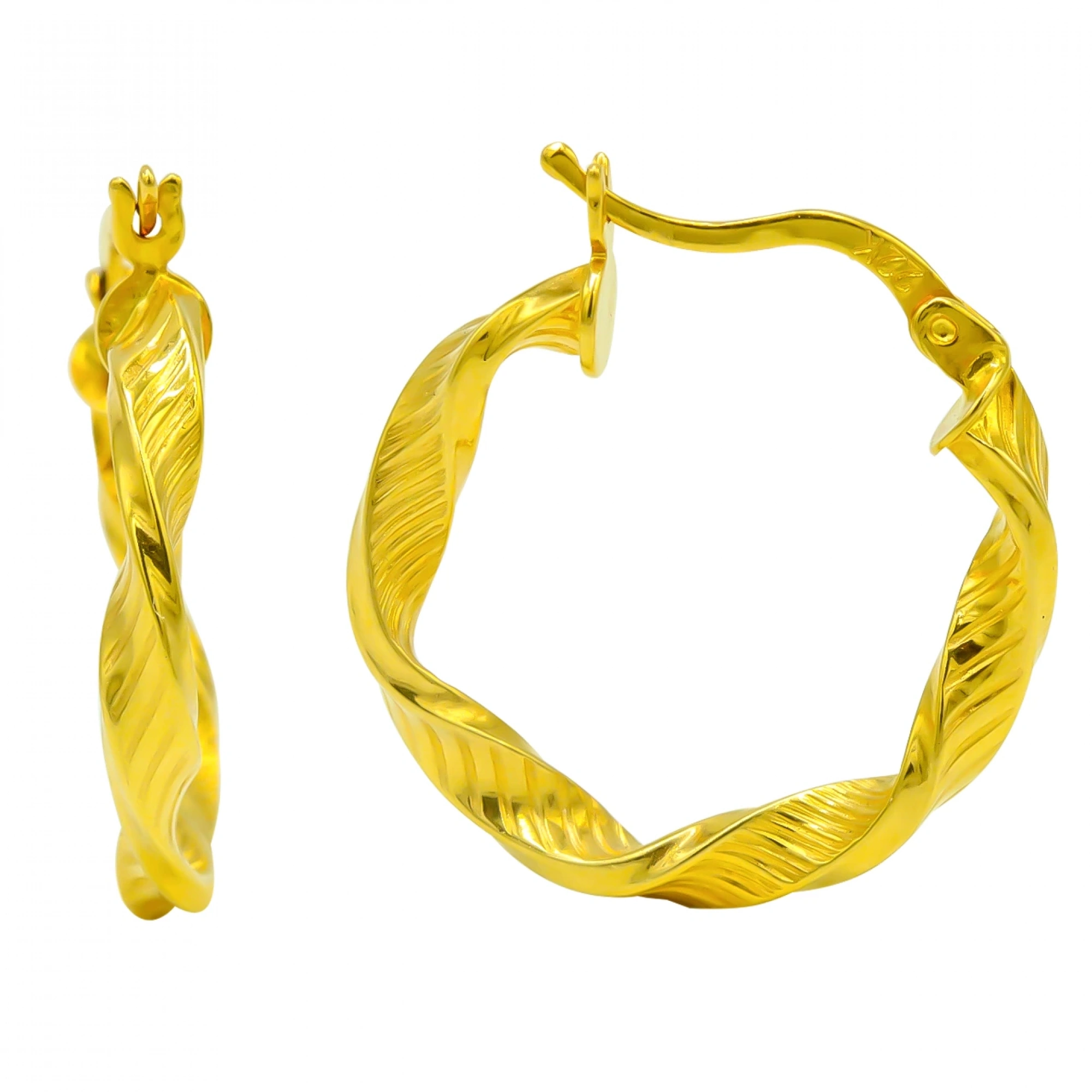 Sarmal 22 Ayar Halka Altın Küpe