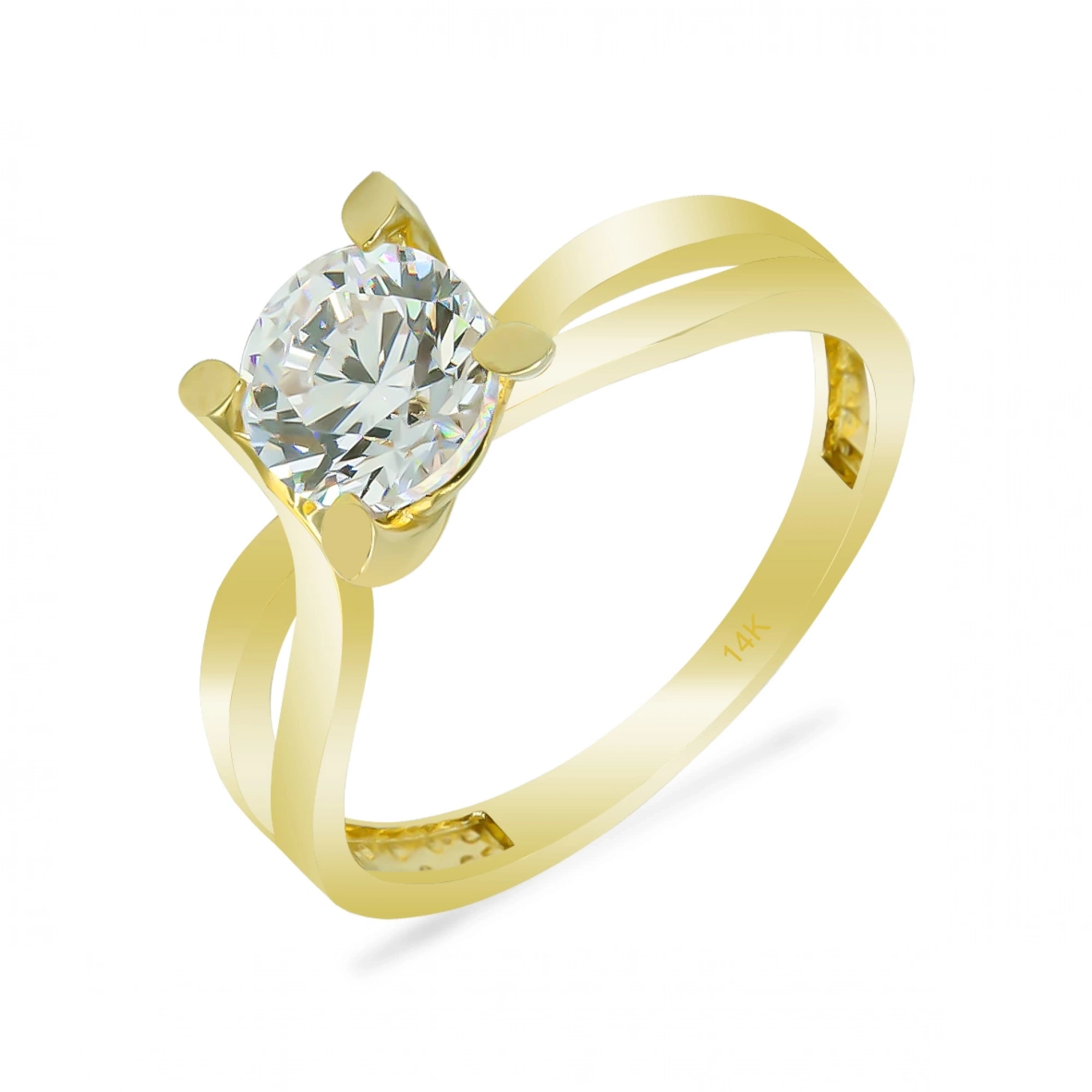 Sarmal Tektaş 14 Ayar Altın Yüzük