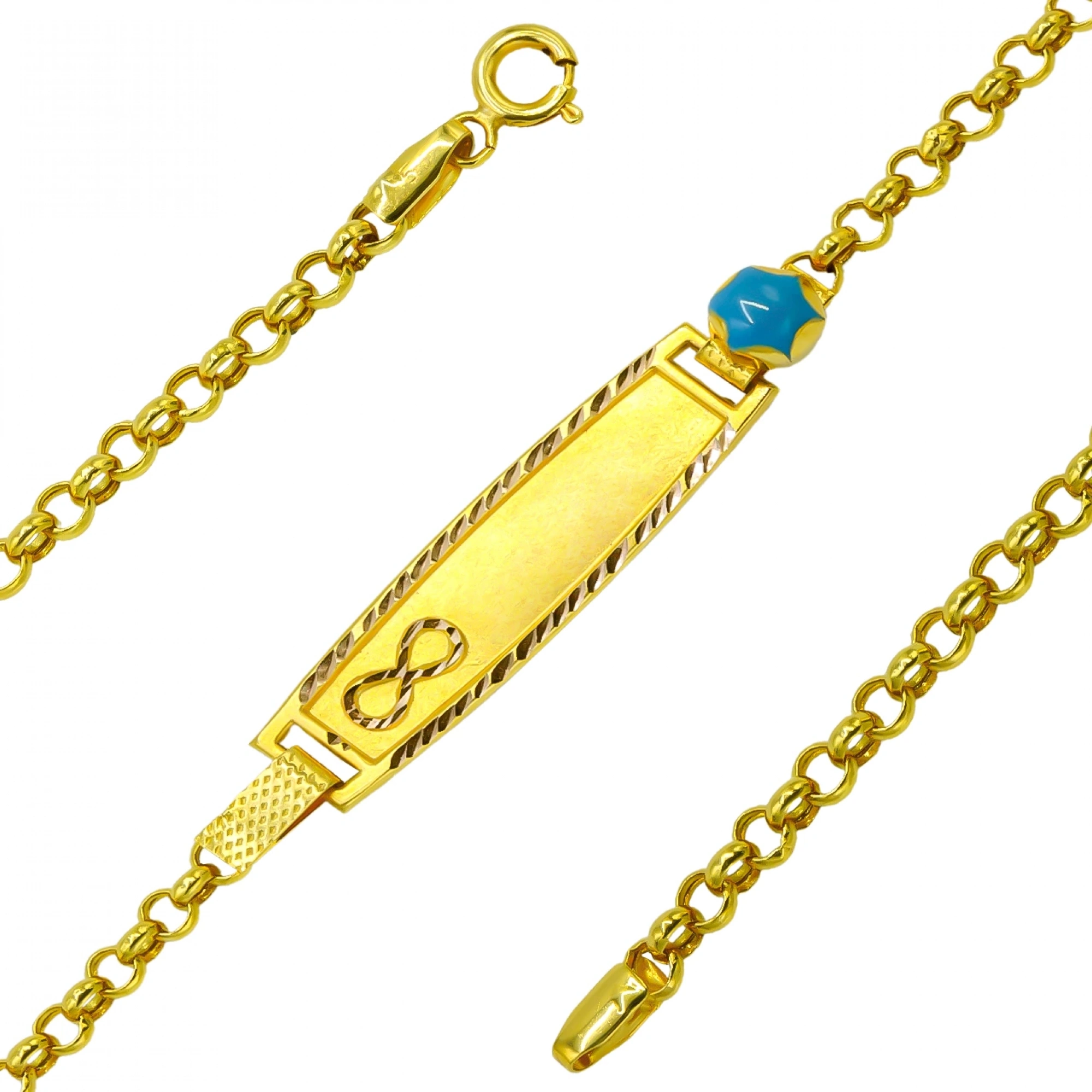 Sonsuzluk Desenli 14 Ayar Altın Çocuk Künyesi