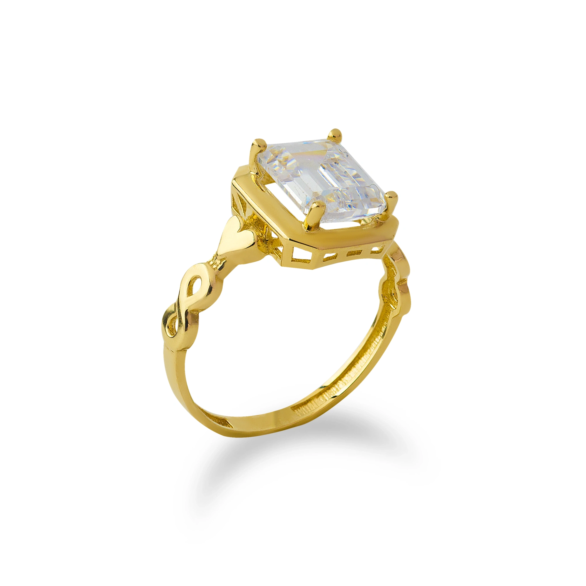 Sonsuzluk Detay Baget 14 Ayar Altın Yüzük