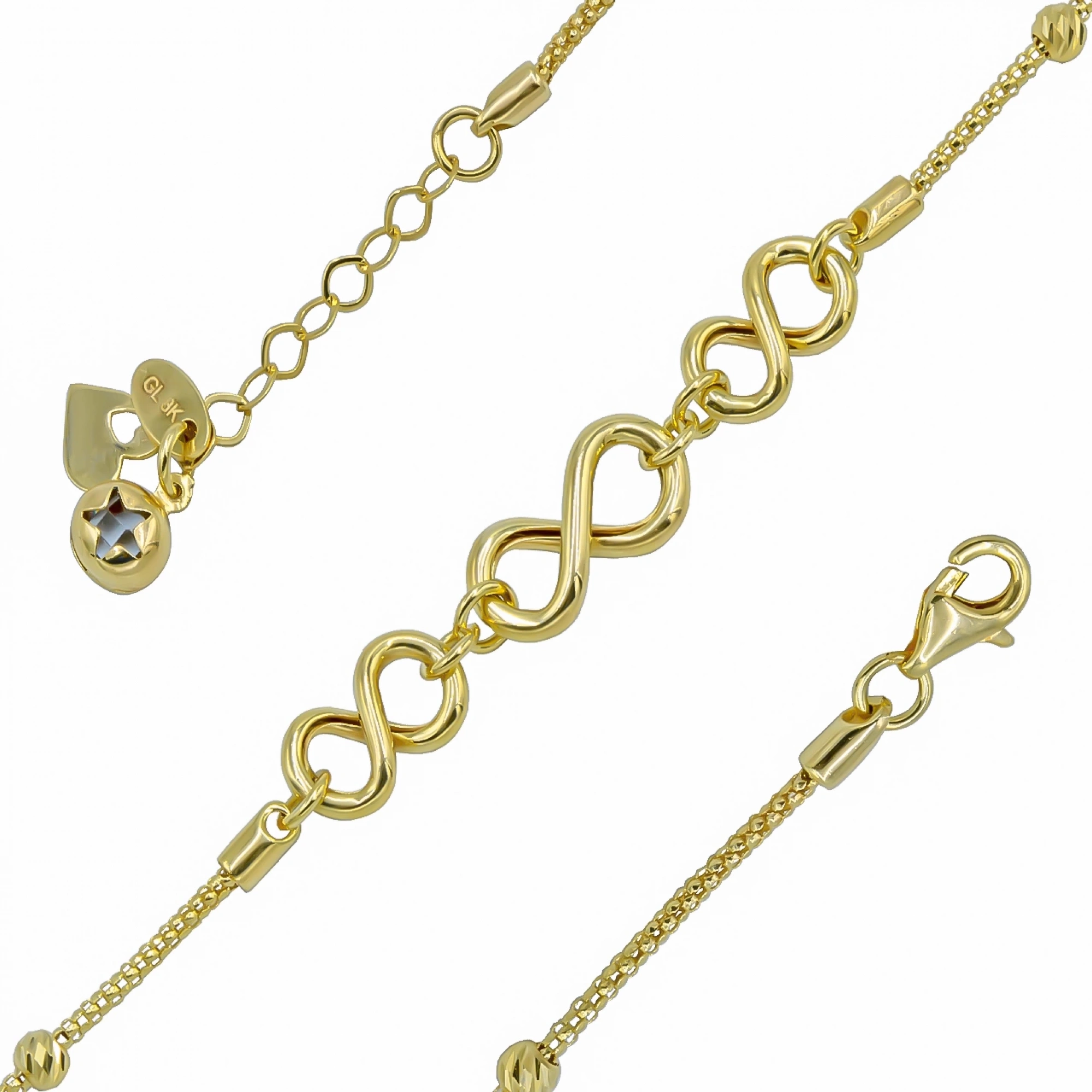 Sonsuzluk Tasarım 8 Ayar Altın Bileklik