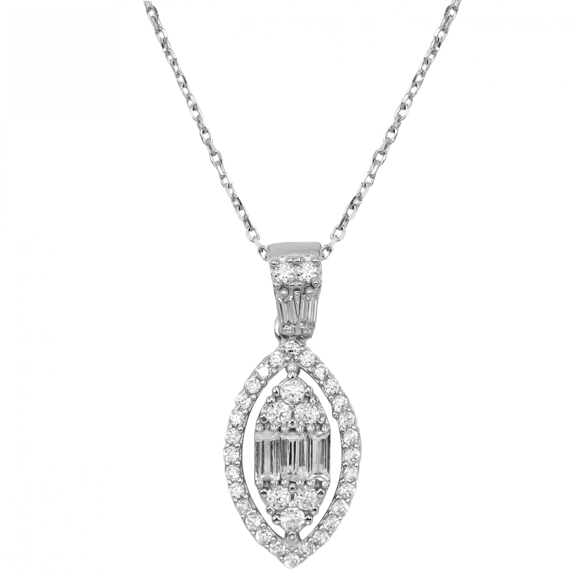 Su Damlası Baget 8 Ayar Altın Kolye