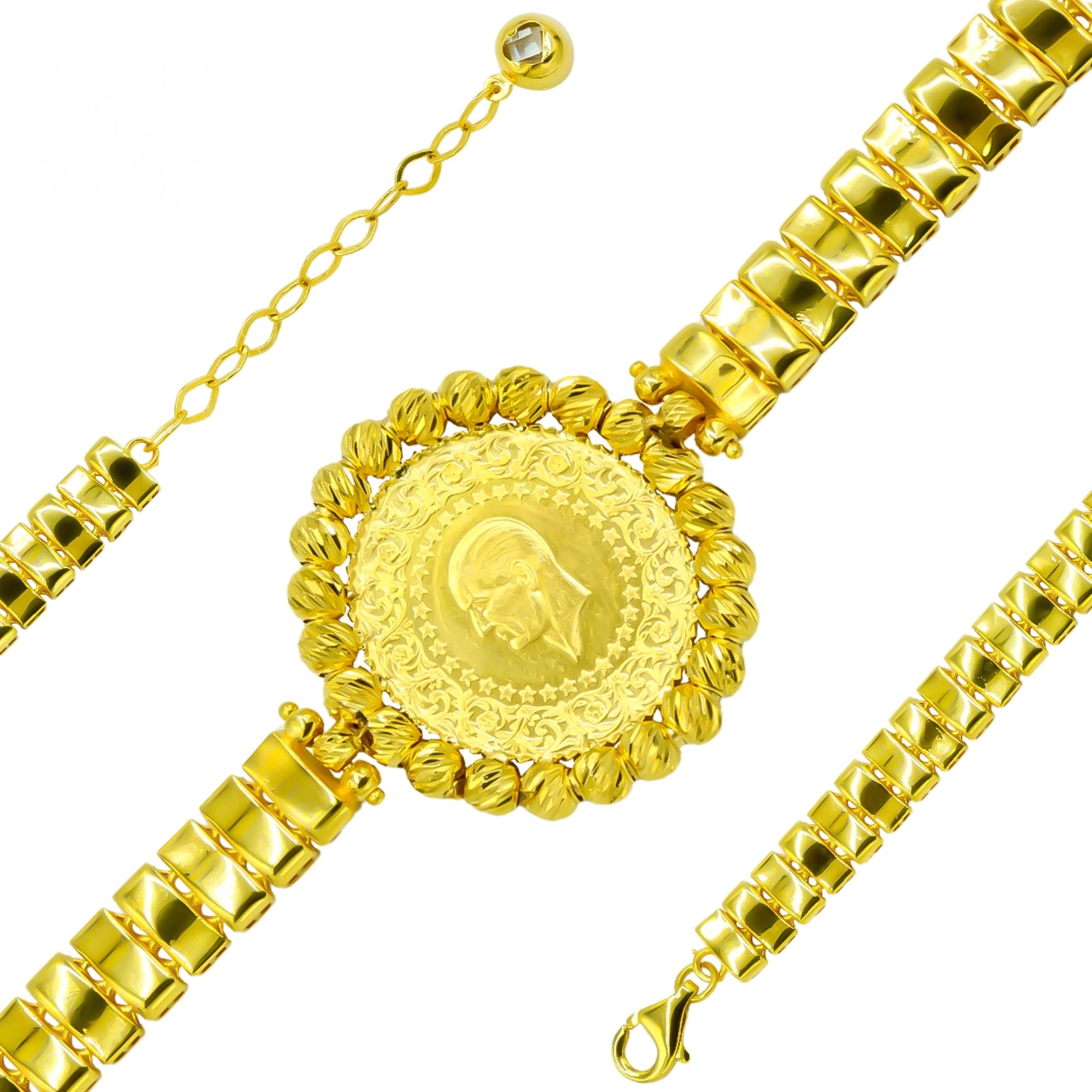 Sultan Model Çeyrekli 14 Ayar Altın Bileklik