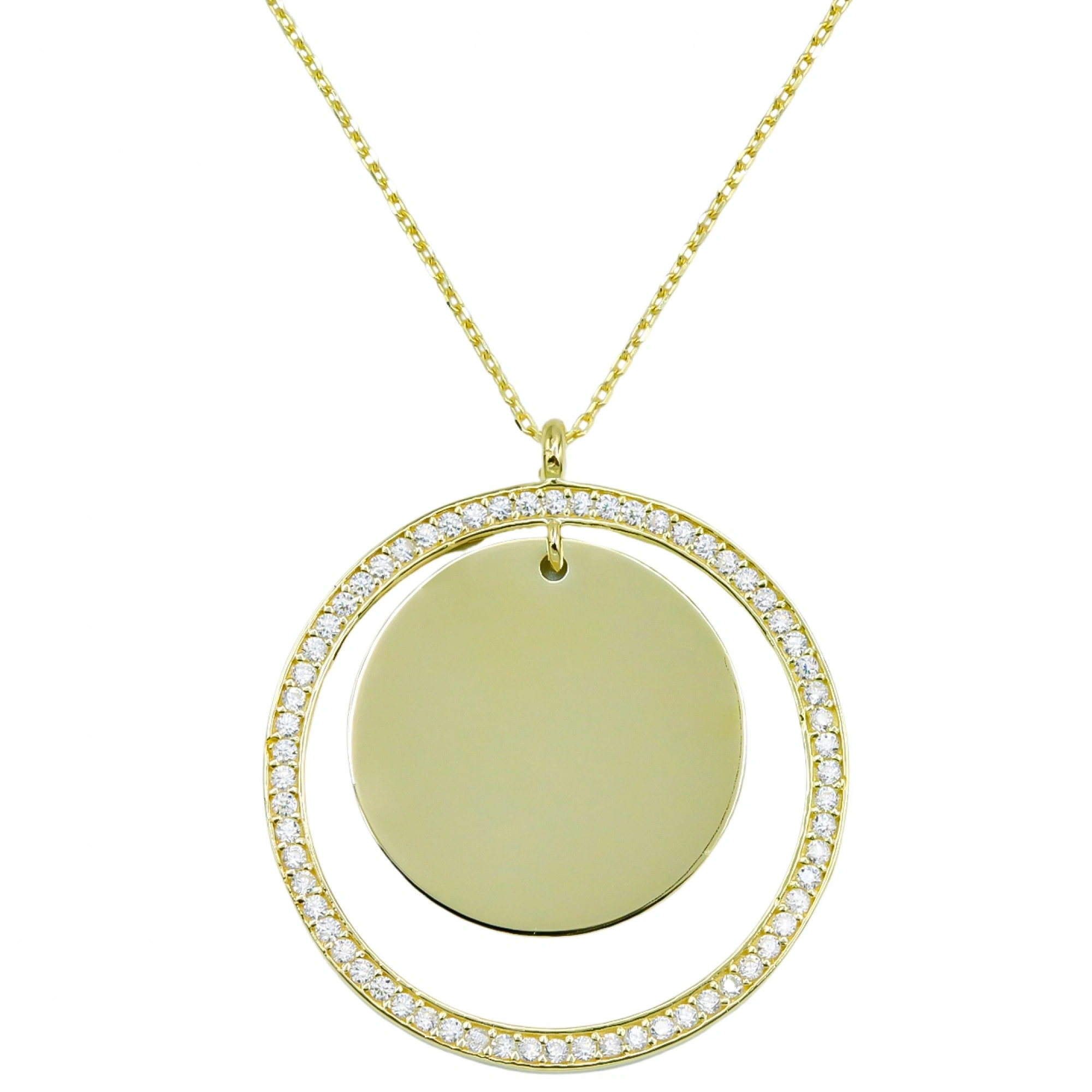 Taş Plakalı 8 Ayar Altın Kolye