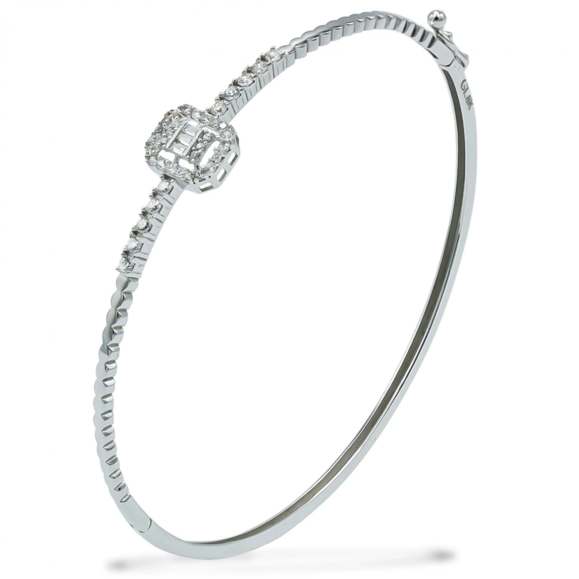 Taş Sıralı Baget 8 Ayar Kelepçe Bilezik