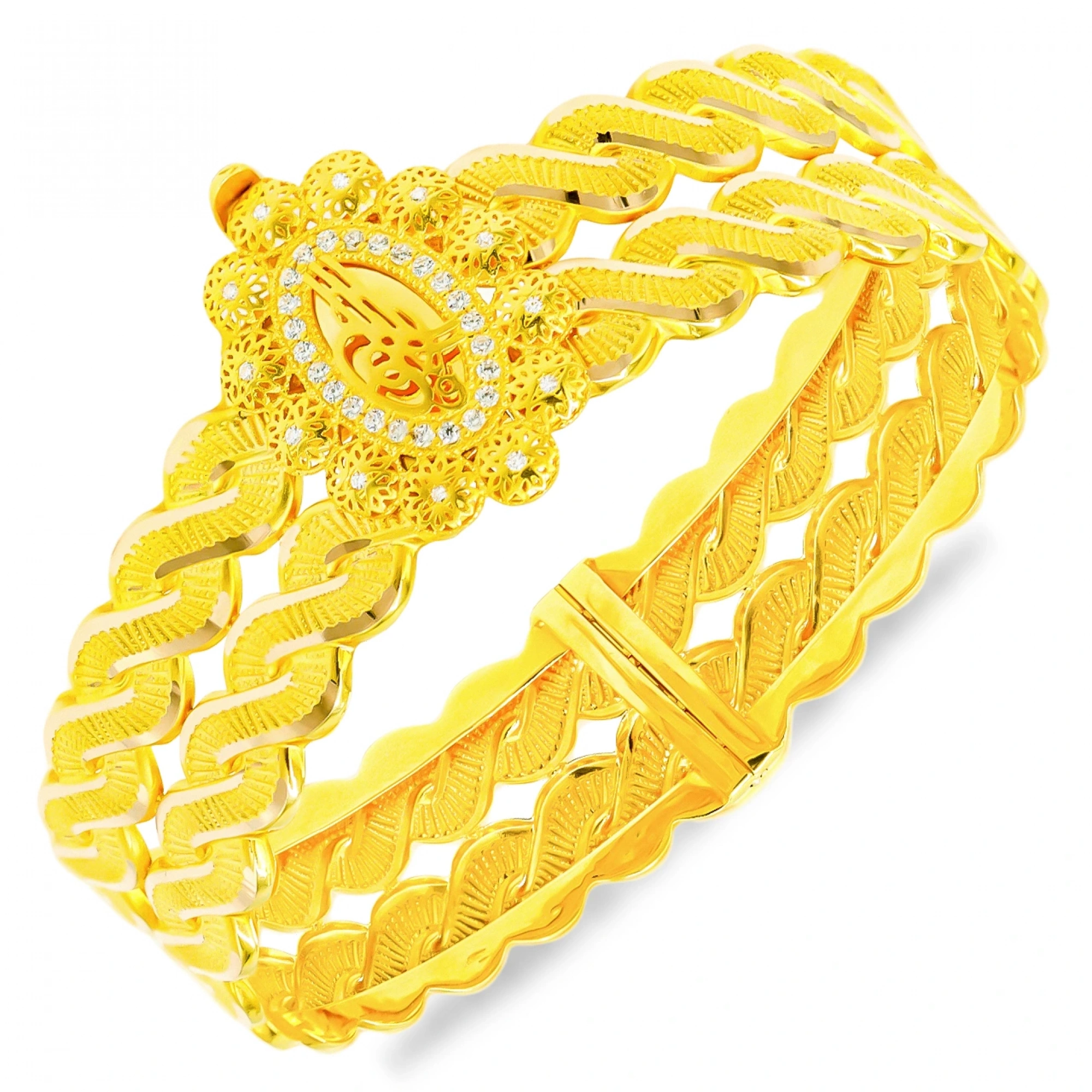 Tuğralı Örgü 14 Ayar Kelepçe Bilezik