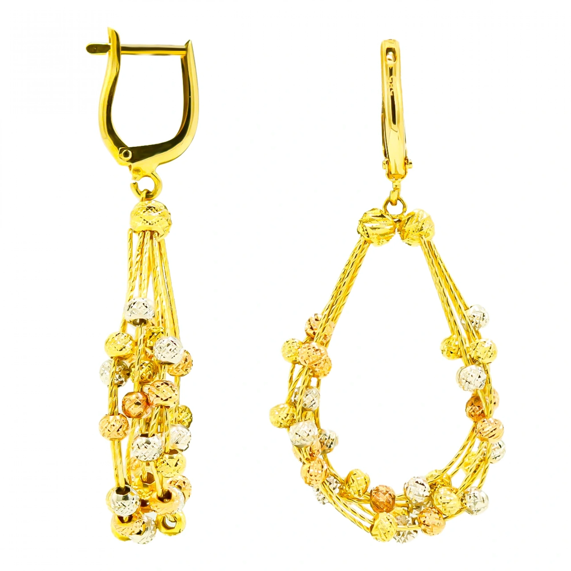 Hasır Dorika 14 Ayar Sallantılı Altın Küpe