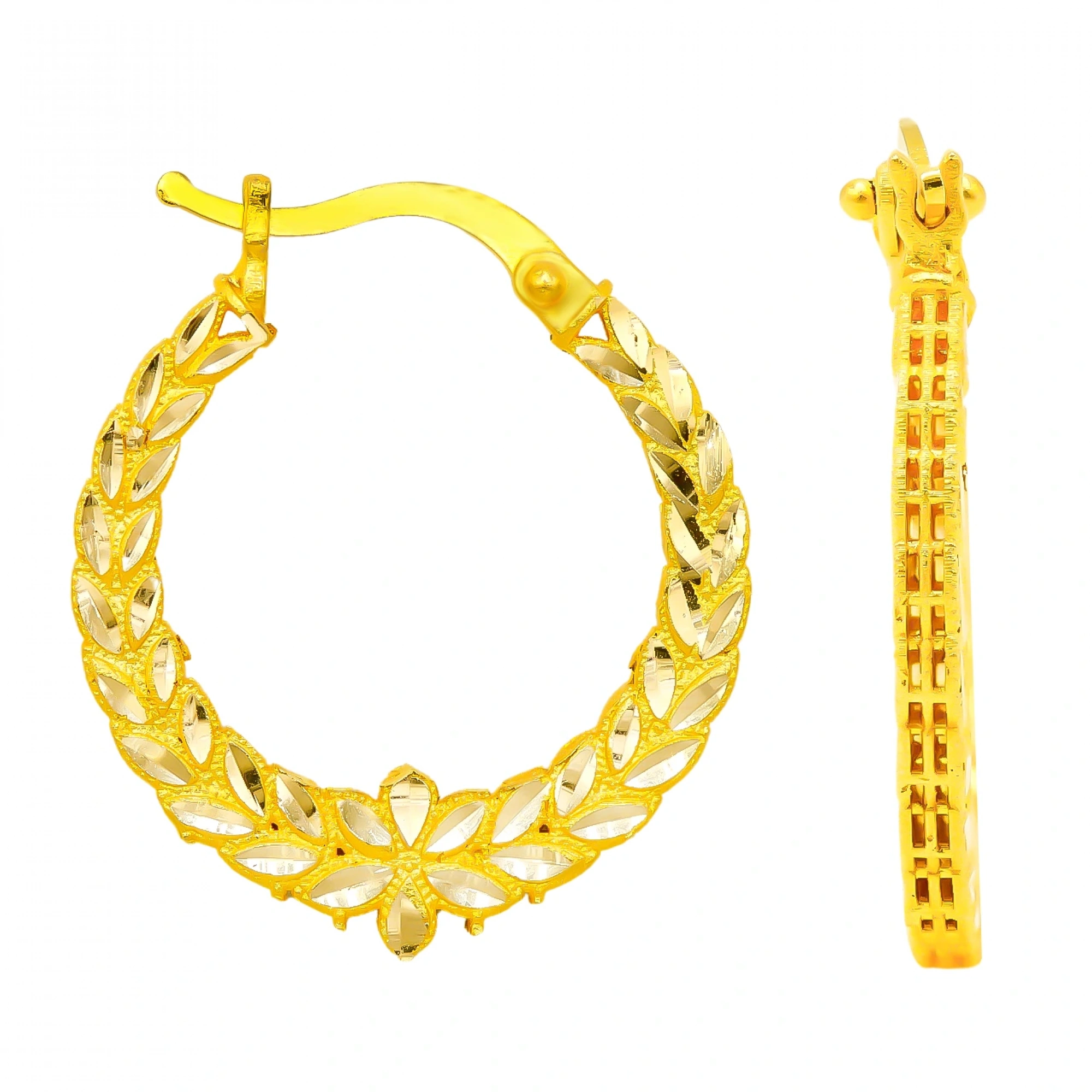 Telkari Halka 14 Ayar Altın Küpe