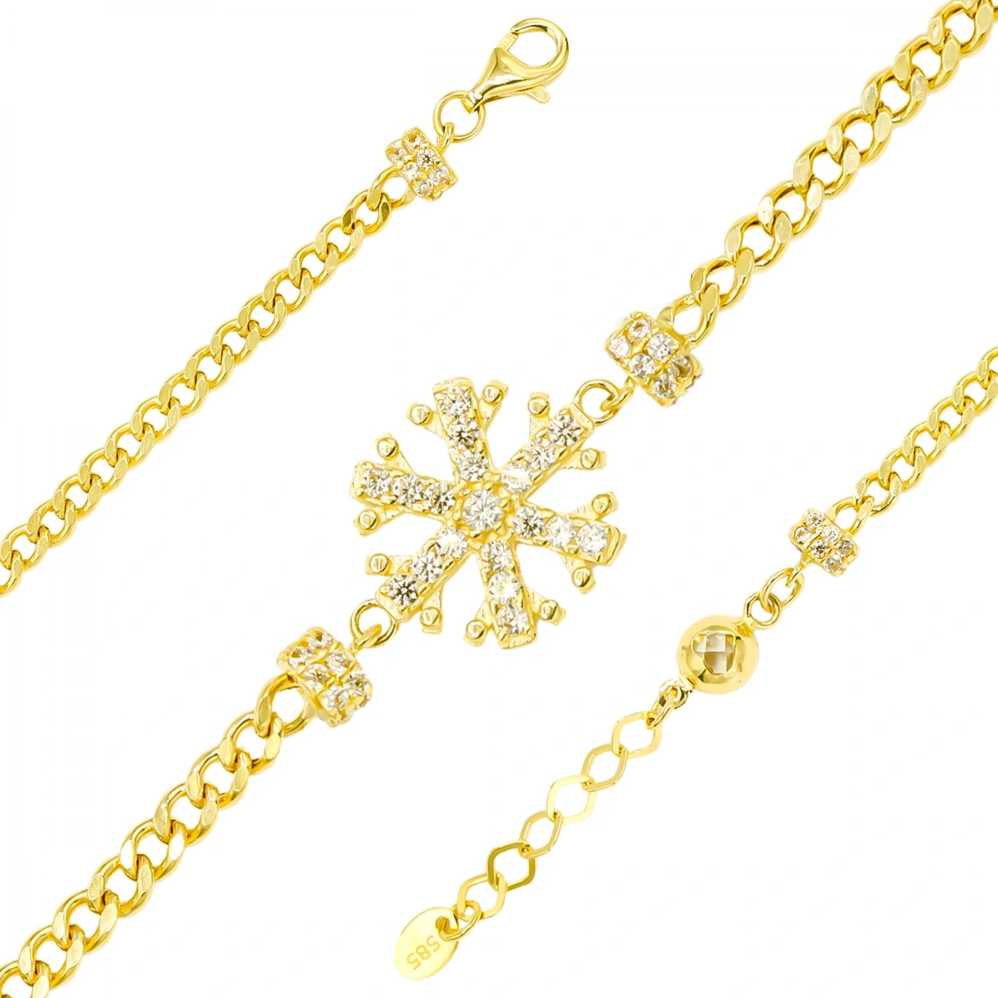 Kar Tanesi 14 Ayar Altın Bileklik