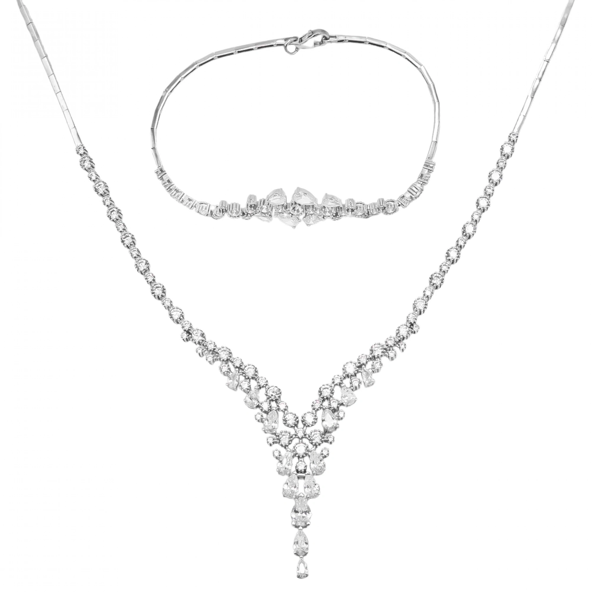 Taşlı Su Yolu 8 Ayar İkili Altın Set