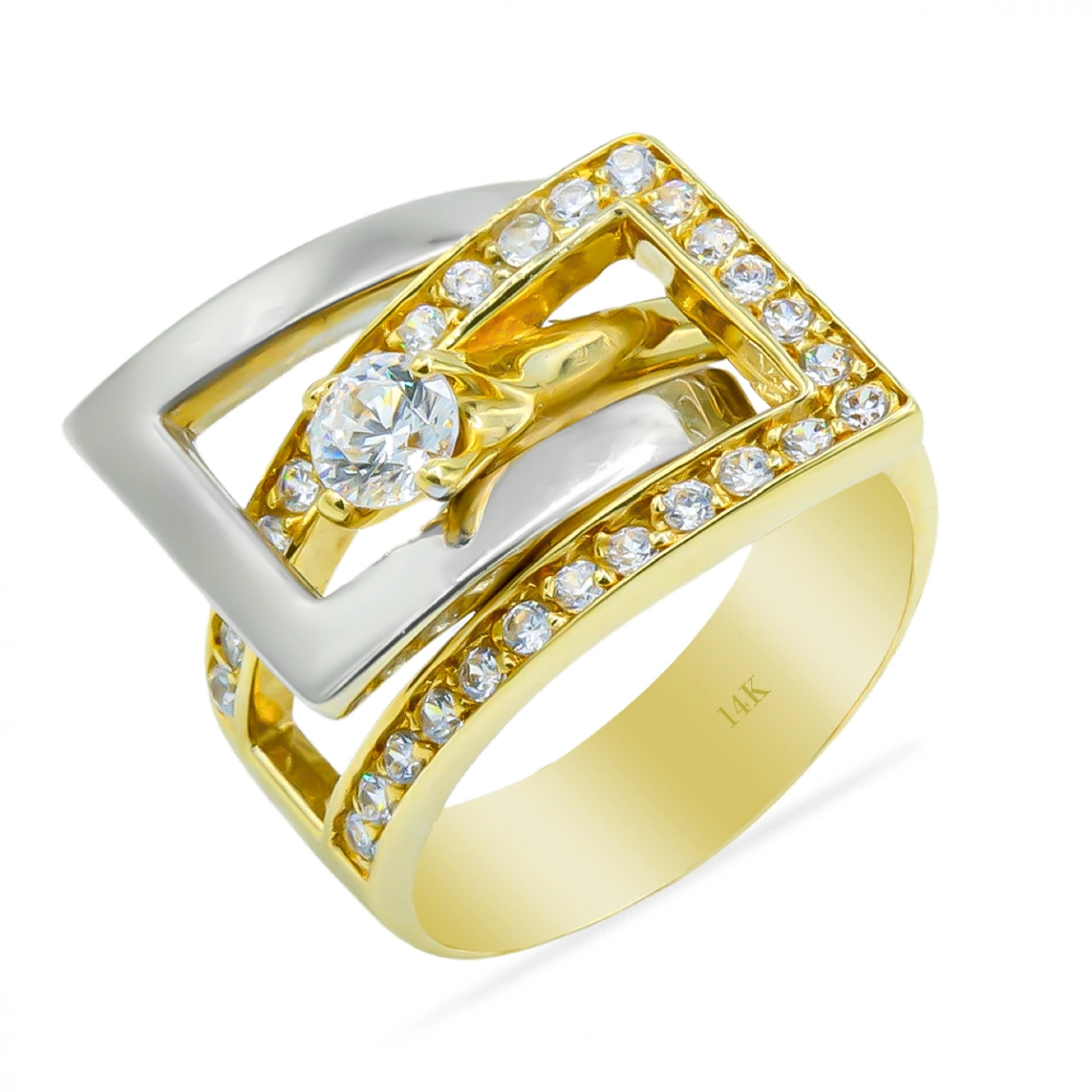 Tek Taşlı Fantezi 14 Ayar Altın Yüzük