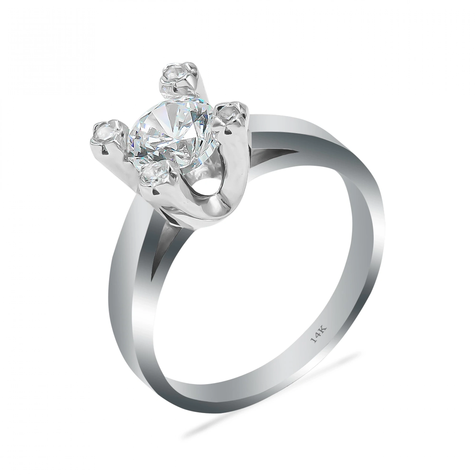 U Model Tektaş 14 Ayar Altın Yüzük