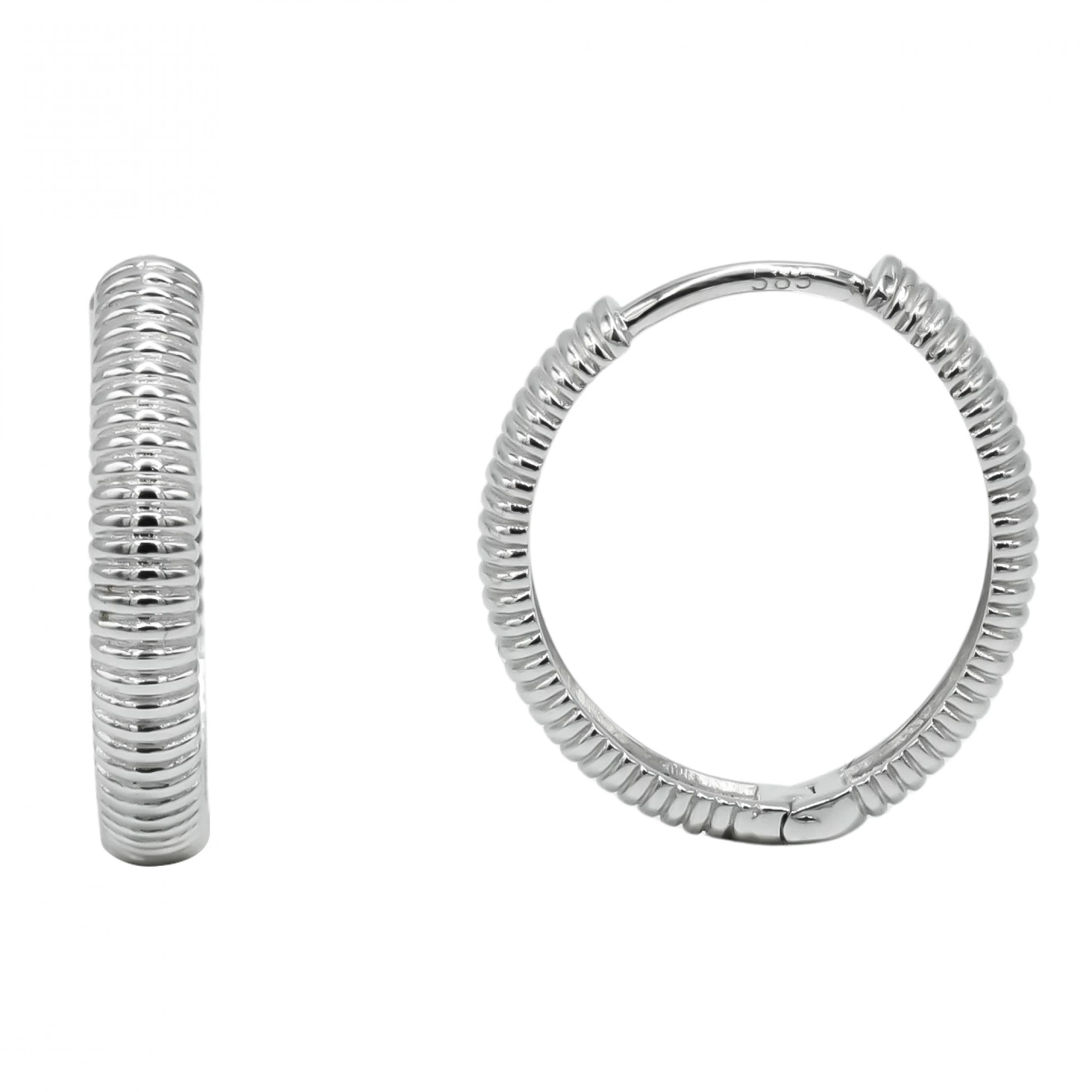 Tırtıklı 14 Ayar Halka Altın Küpe