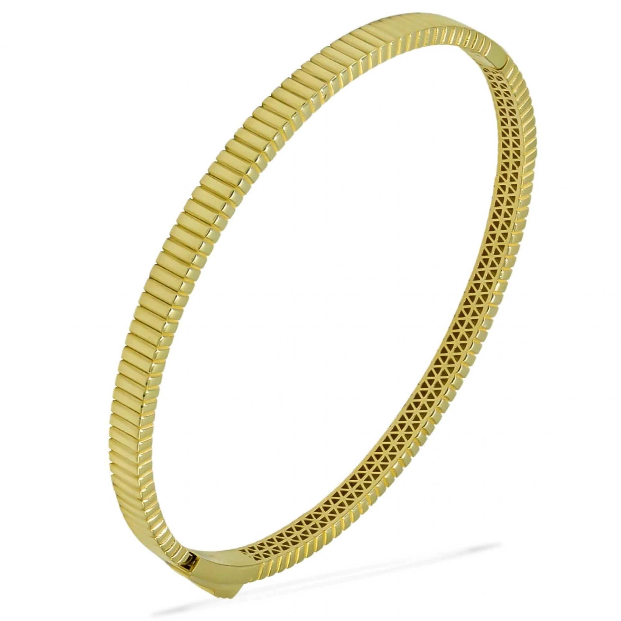 Tırtıl Desenli 14 Ayar Kelepçe Bilezik