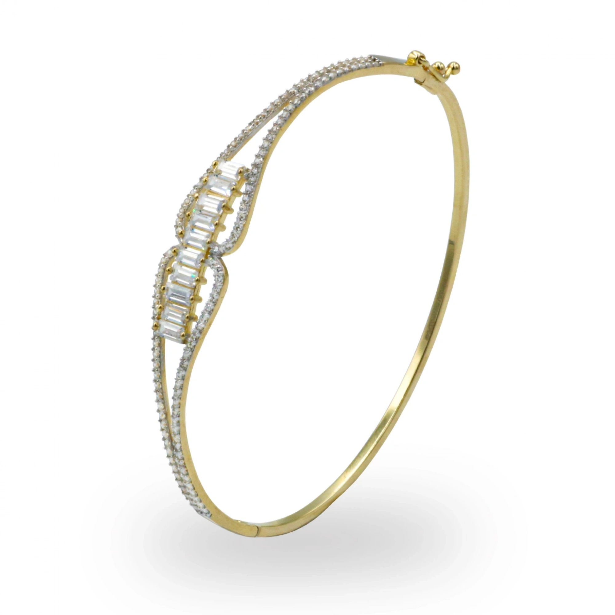 Trend Baget Taşlı 8 Ayar Kelepçe Bilezik