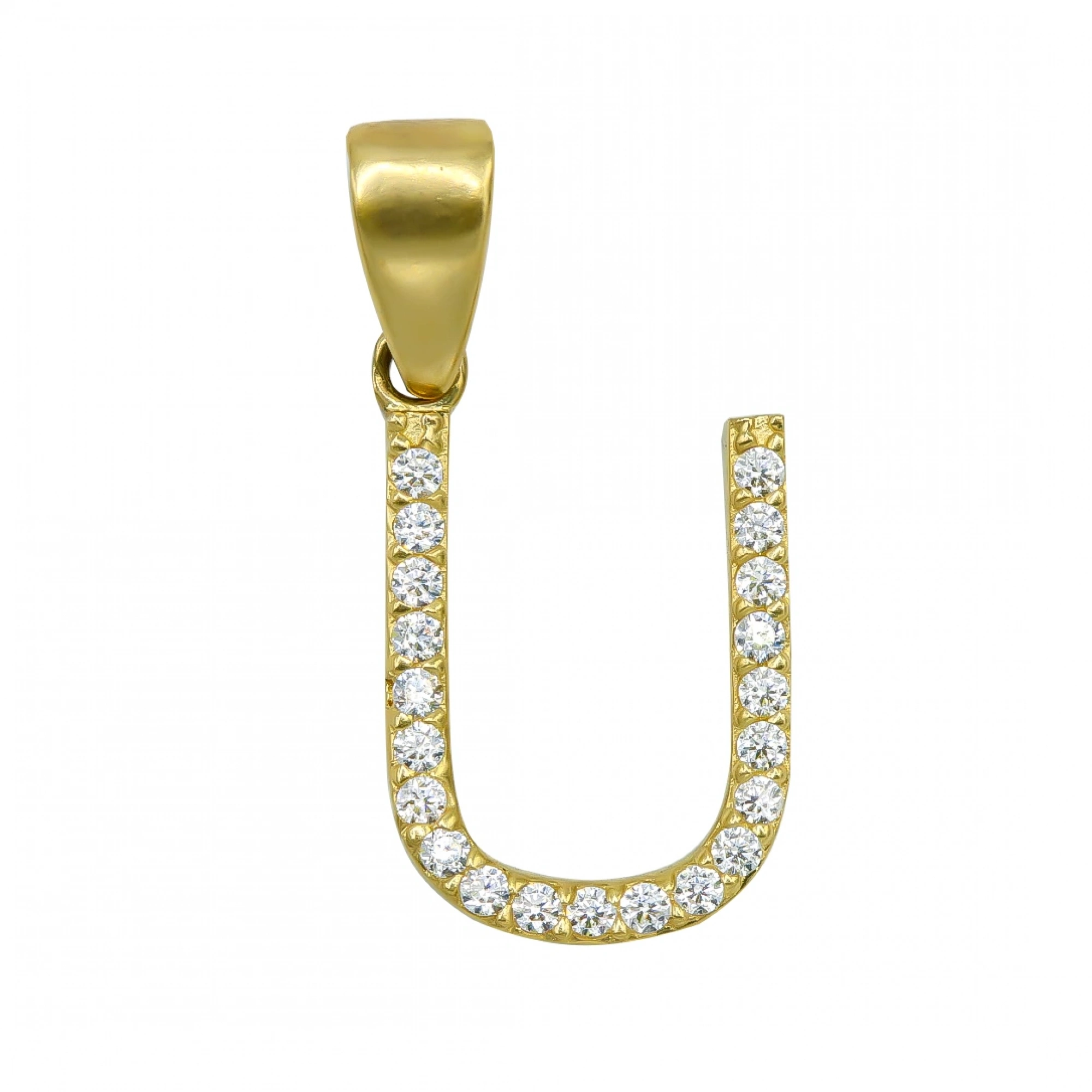 U Harfi 14 Ayar Altın Kolye Ucu