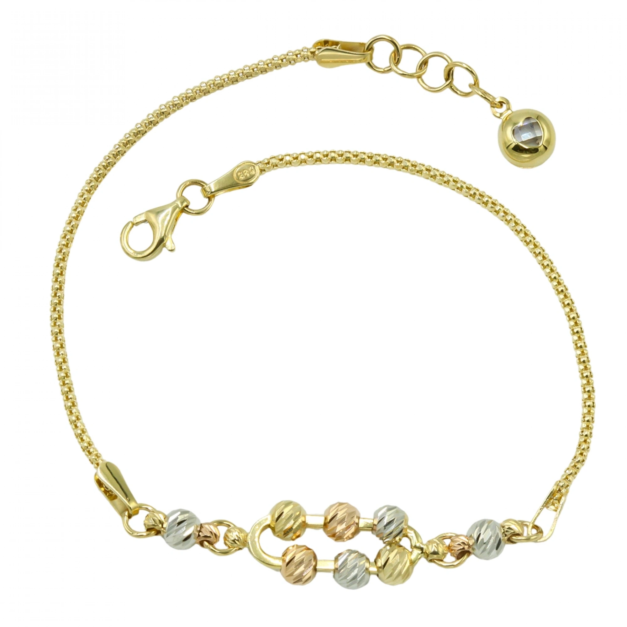 Üç Renk Dorika 14 Ayar Altın Bileklik