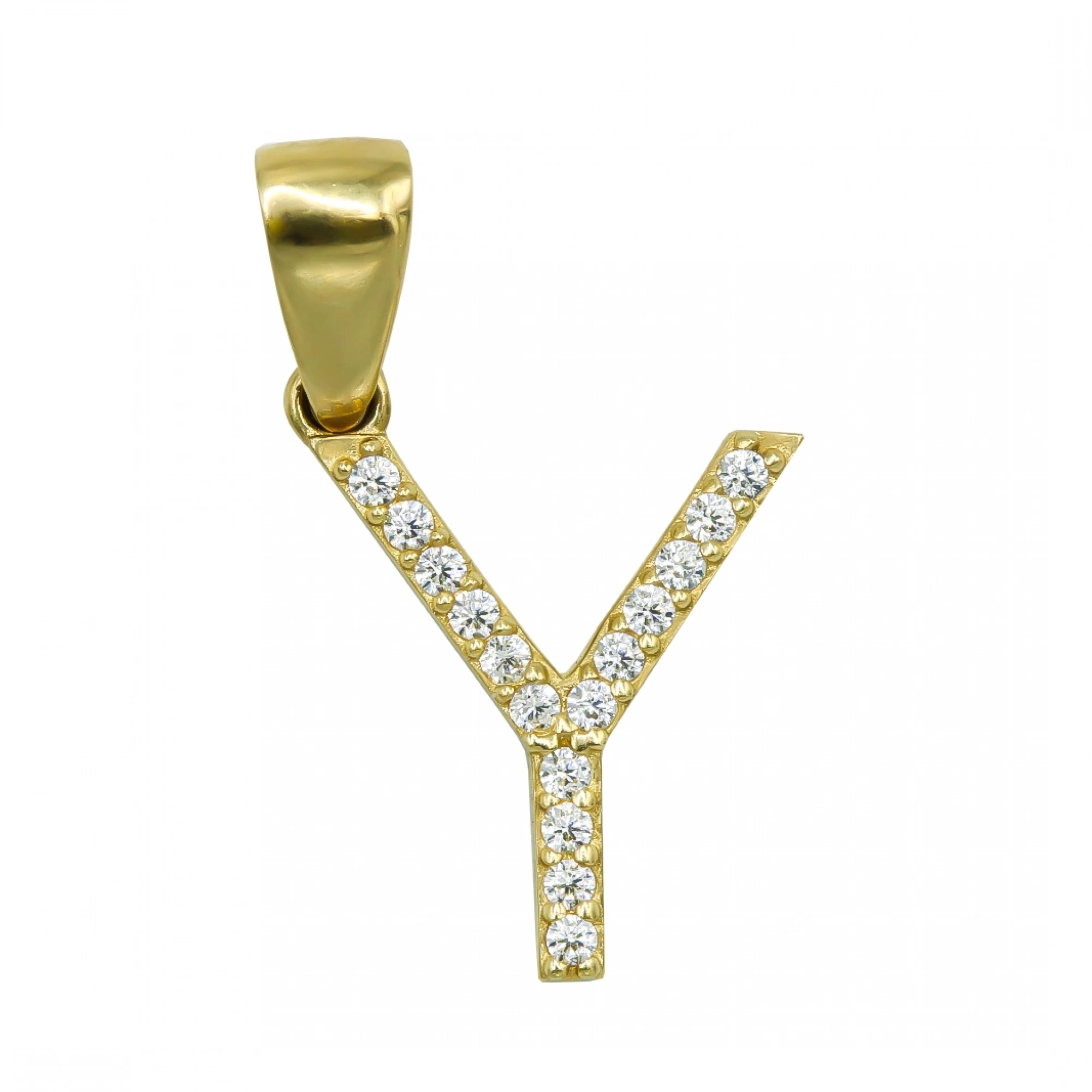 Y Harfi 14 Ayar Altın Kolye Ucu