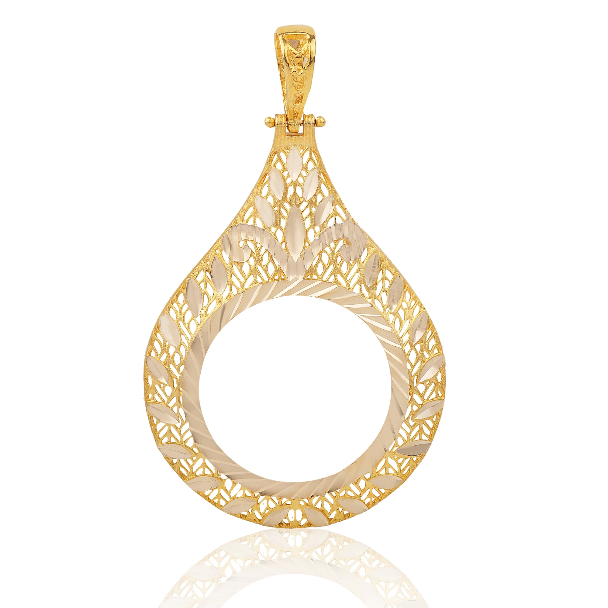 Yaprak Desenli 14 Ayar Yarım Altın Çerçeve