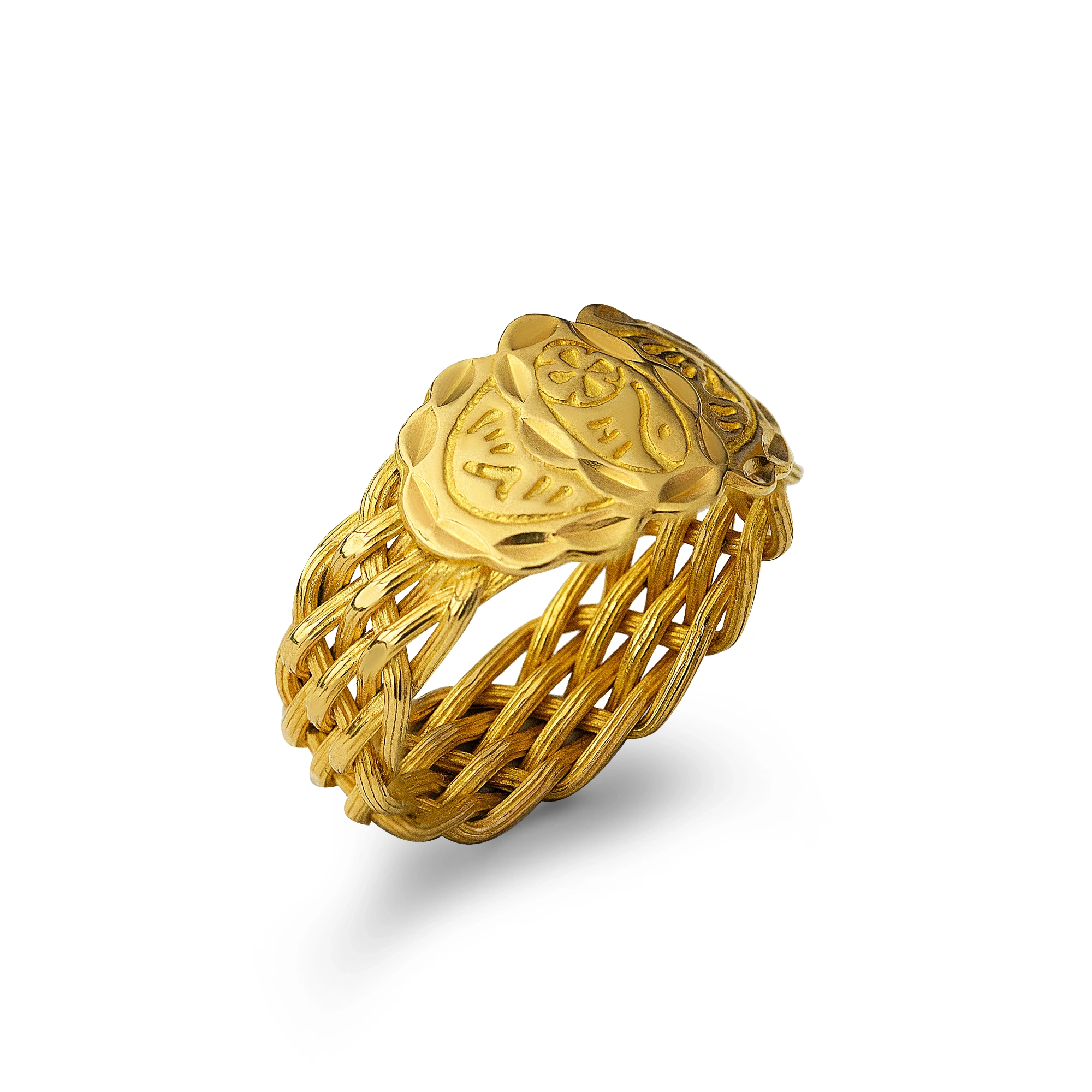 Yaprak Kaşlı 22 Ayar Altın Yüzük