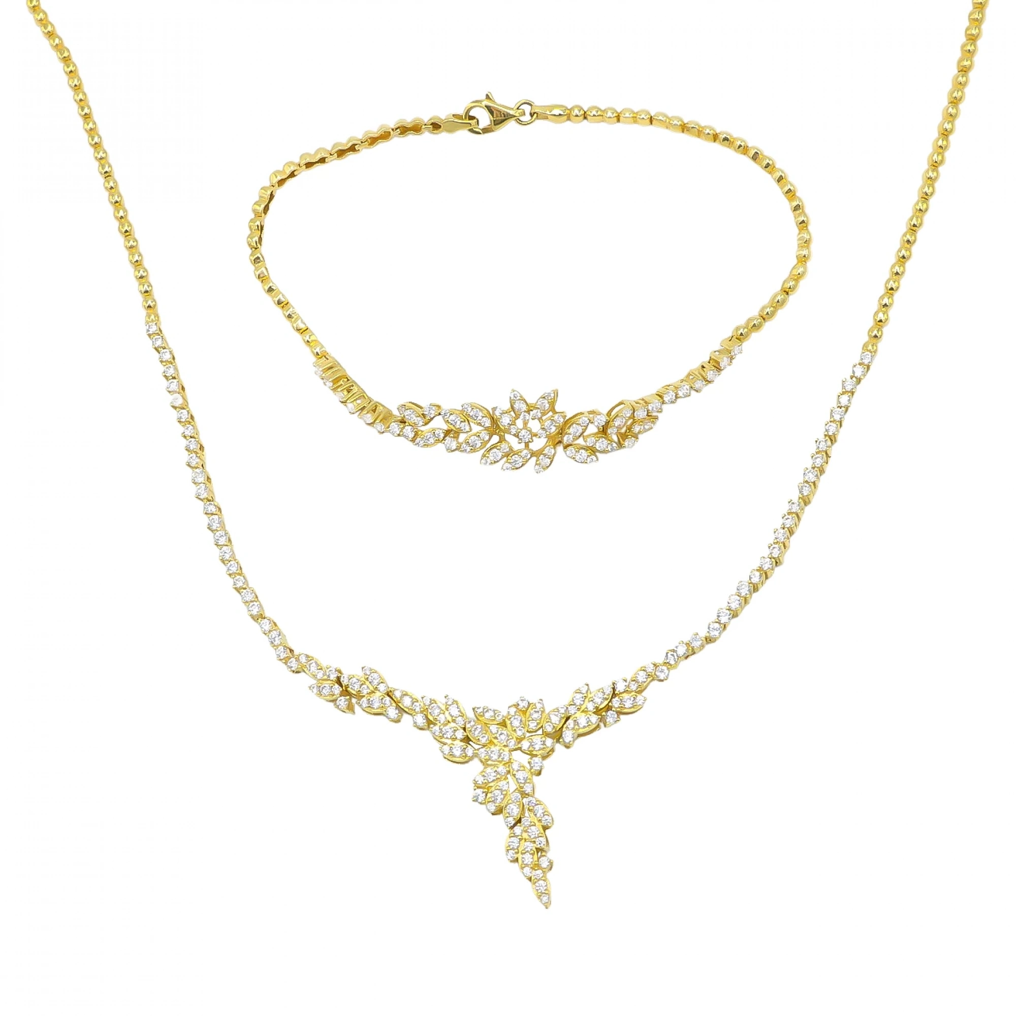 Yaprak Model 14 Ayar Altın Set