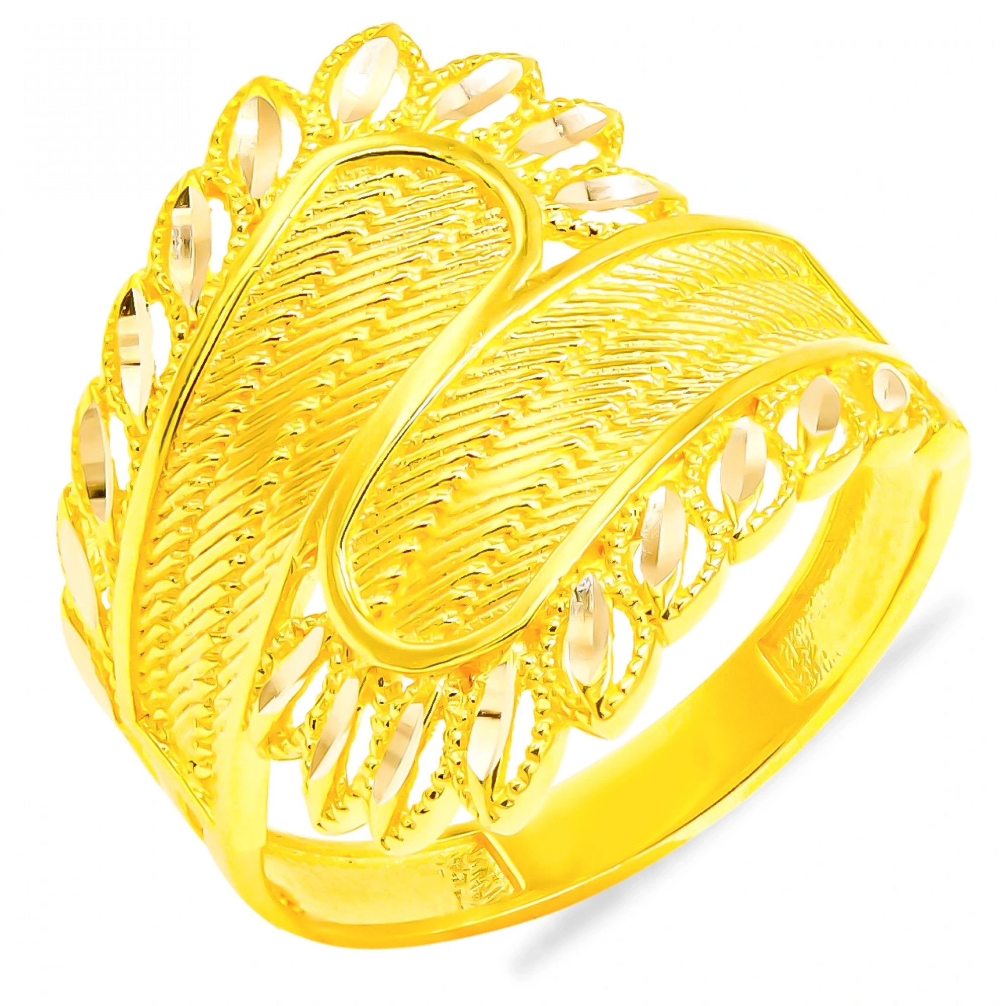 Yaprak Model 14 Ayar Altın Yüzük