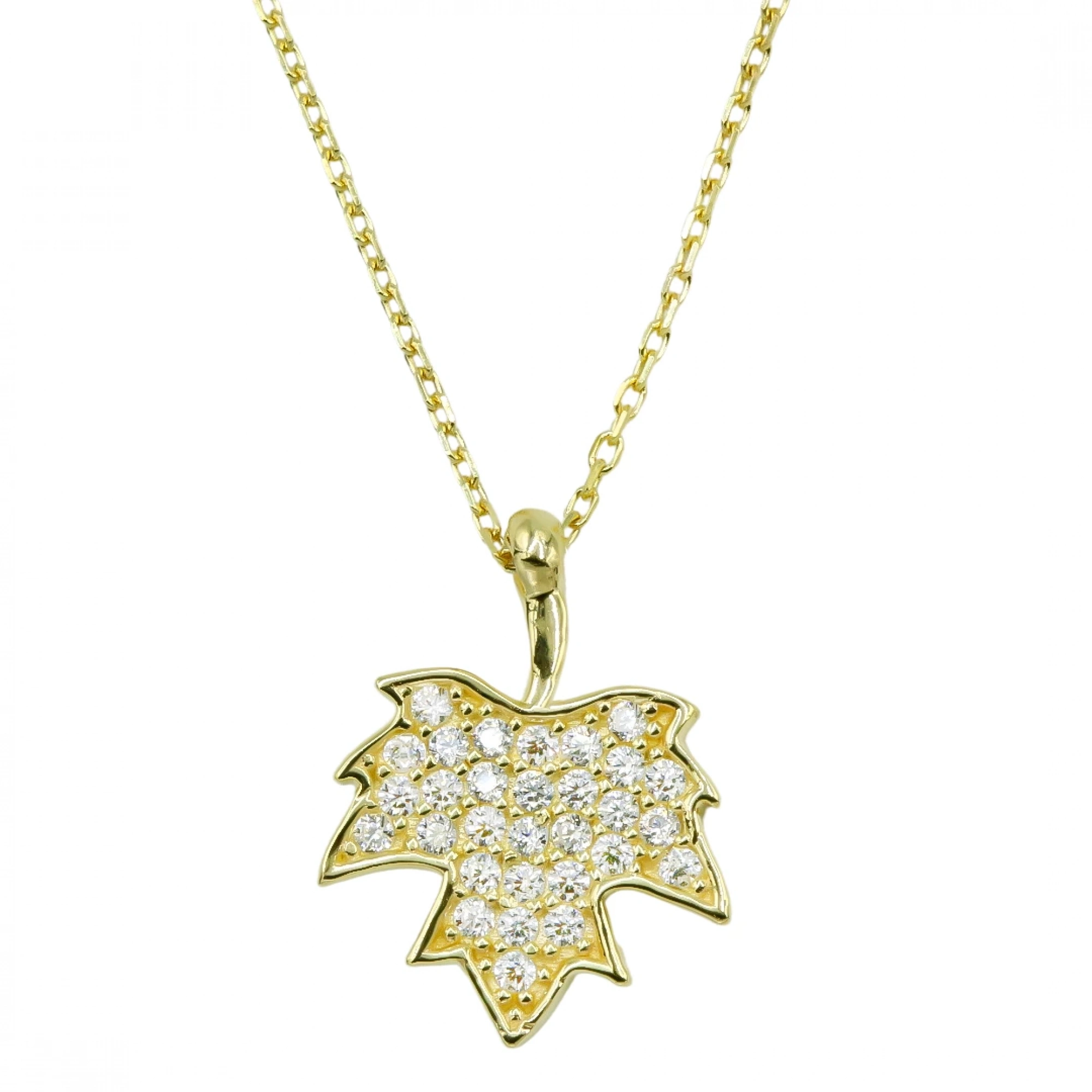 Yaprak Model 8 Ayar Altın Kolye