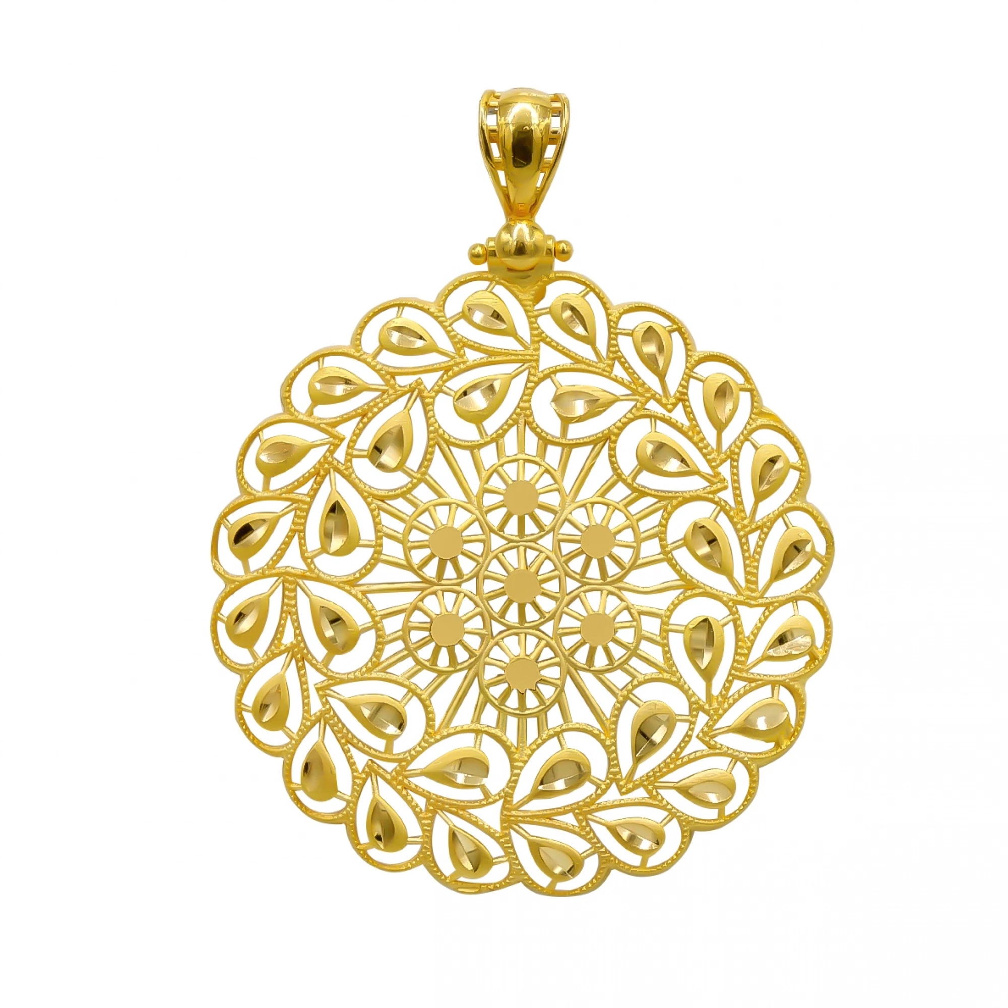 Yaprak Motifli 22 Ayar Altın Kolye Ucu