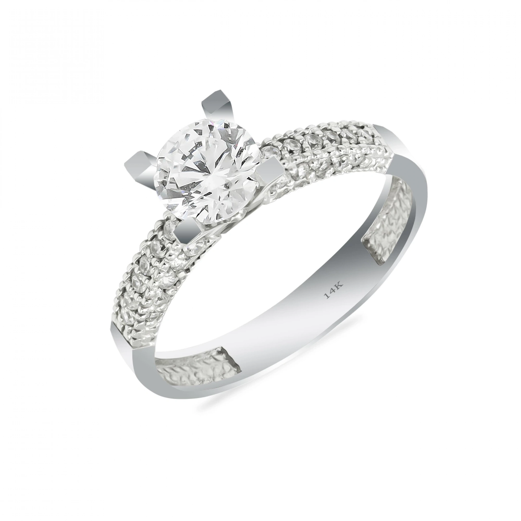 Yarımtur Tektaş 14 Ayar Altın Yüzük